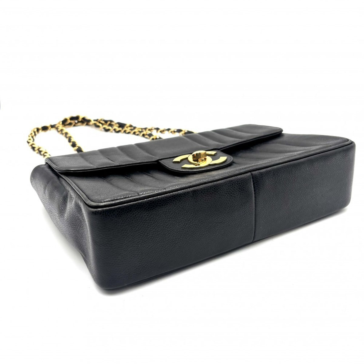 Chanel Black Grained Calfskin Shoulder Bag (Pre-Owned)