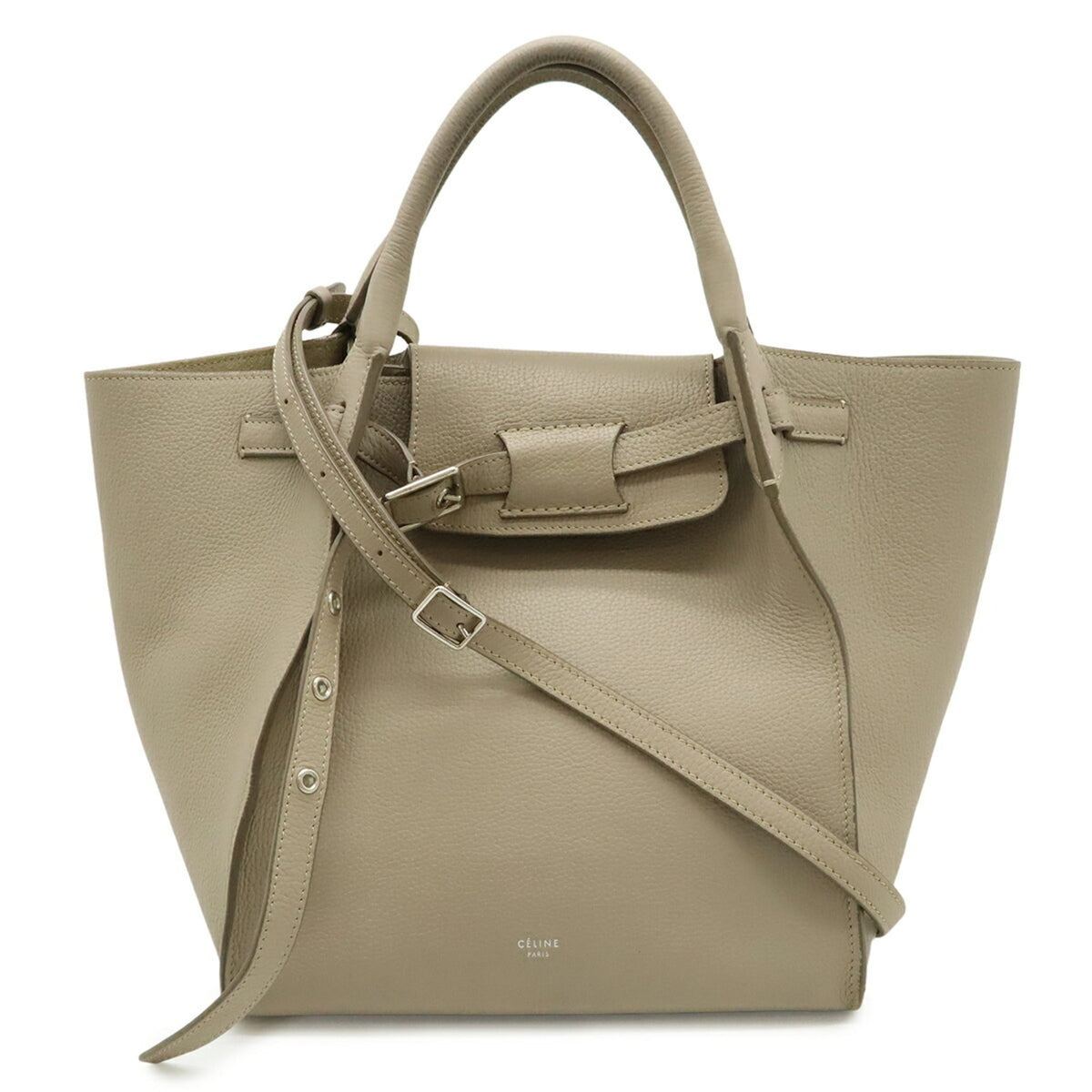 Celine Grayish Leather Handbag Shoulder Bag (Pre-Owned)
