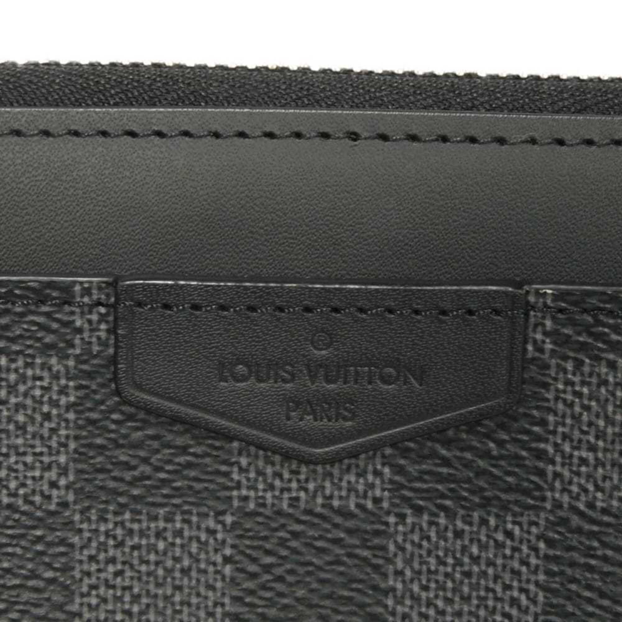 Louis Vuitton Damier Graphite Black Noir Damier Graphite Canvas Leather Long Wallet (Bi-Fold) (Pre-Owned)