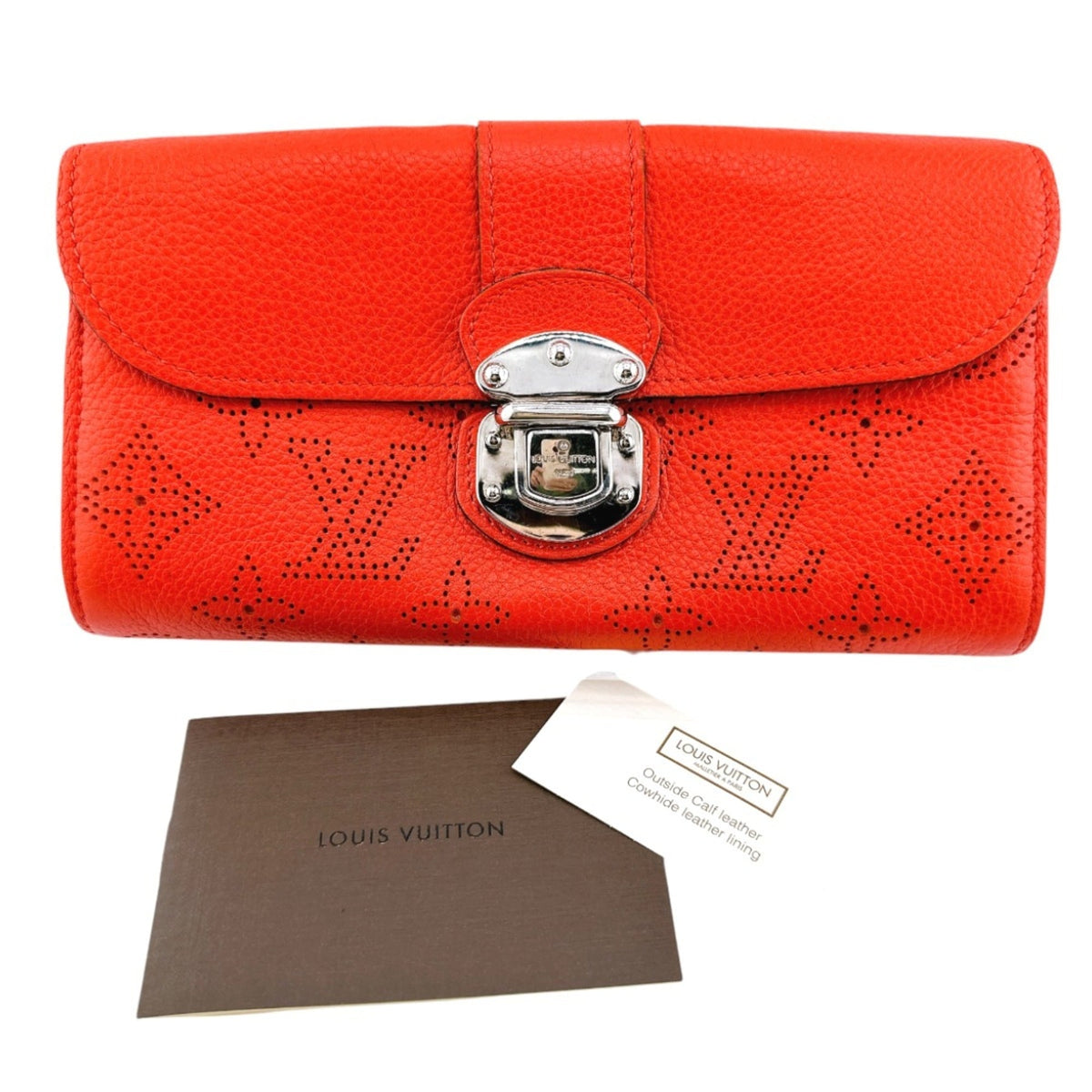 Louis Vuitton Corail Mahina Leather Long Wallet (Bi-Fold) (Pre-Owned)