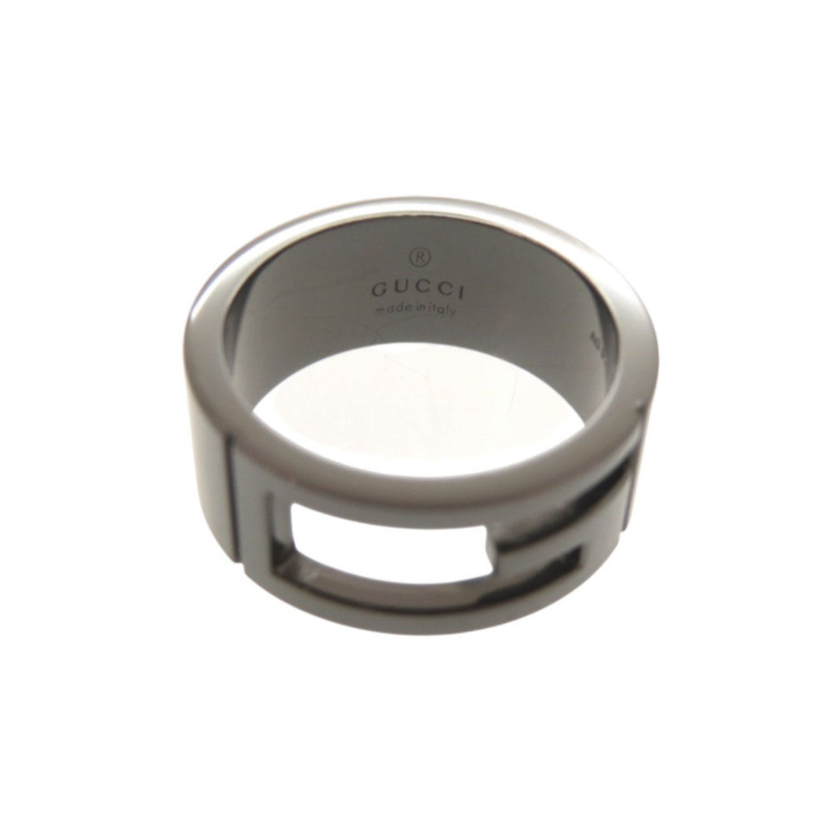 Gucci Gunmetal Silver 925 Band Ring (Pre-Owned)