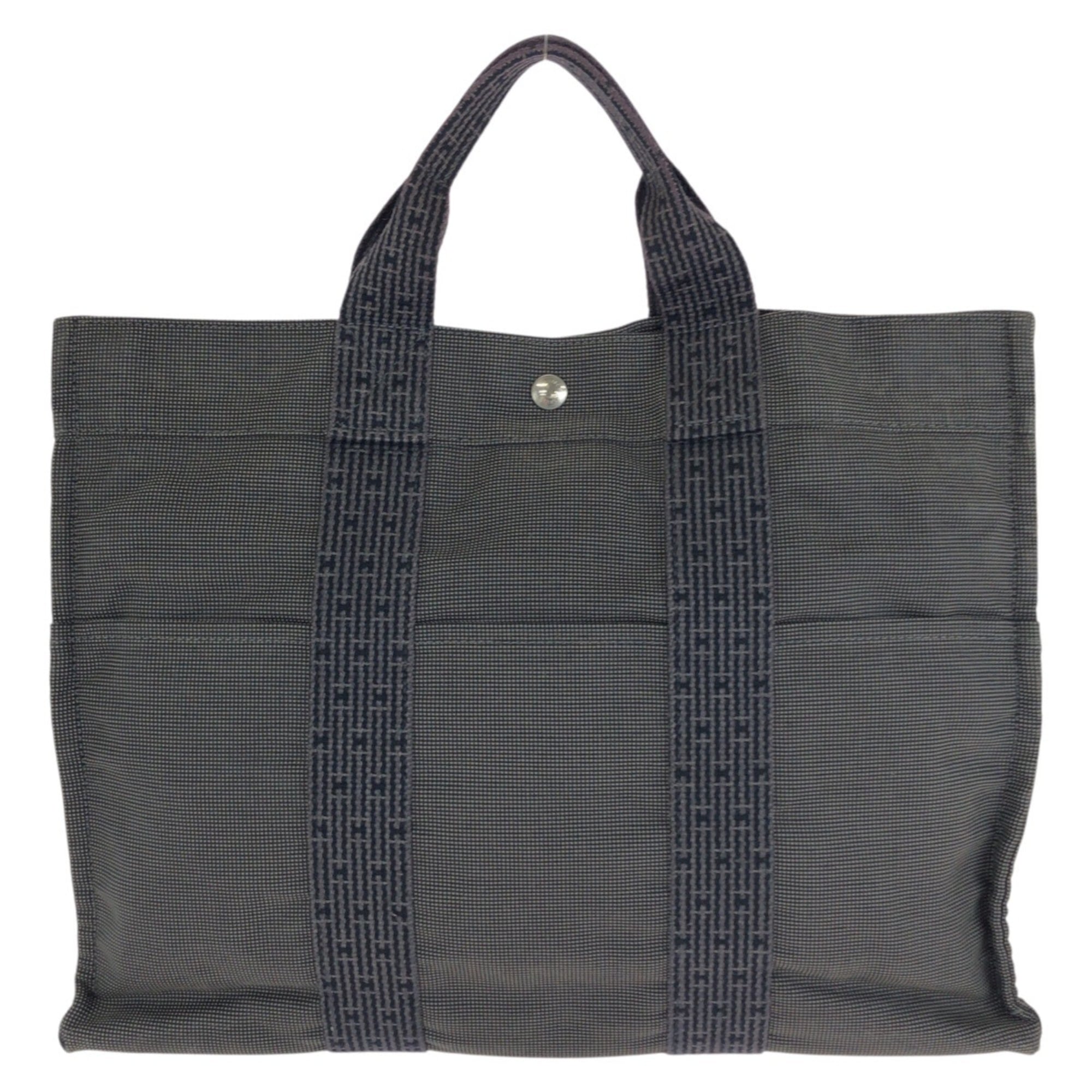Hermes Gray Polyamide Polyester Handbag Tote Bag (Pre-Owned)