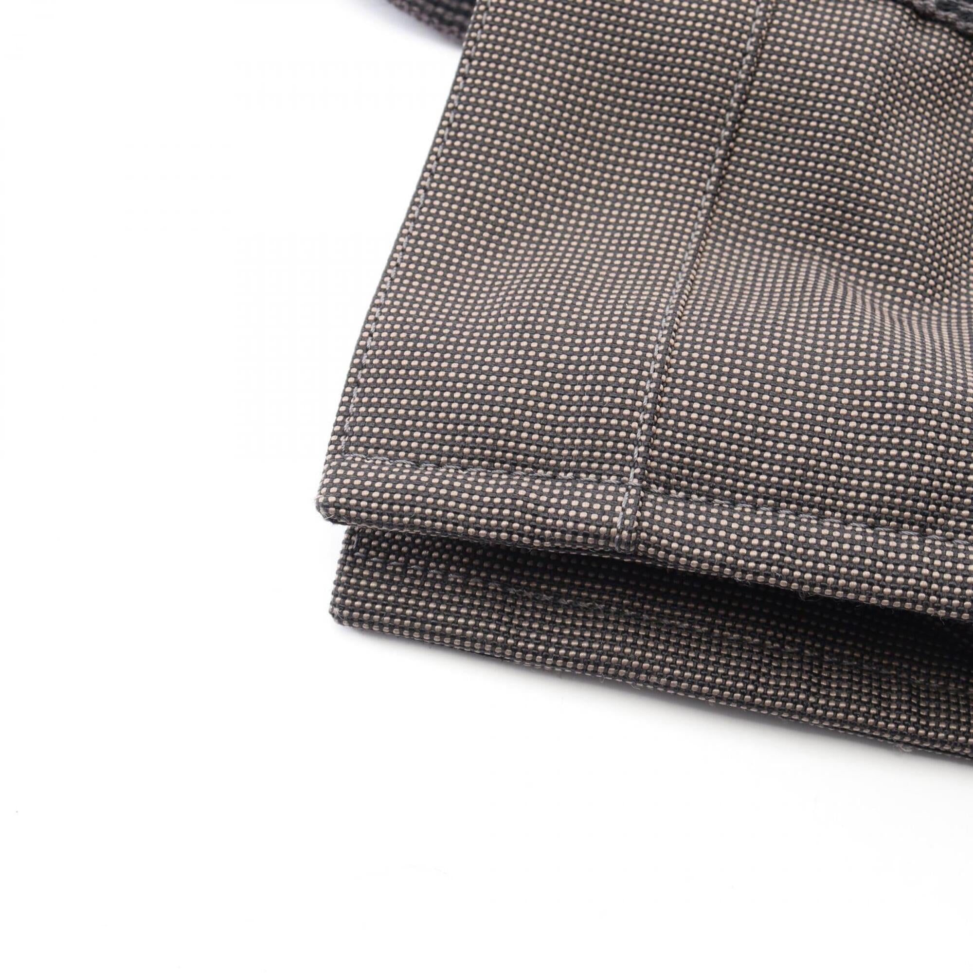 Hermes Gray Nylon Canvas Handbag Tote Bag (Pre-Owned)