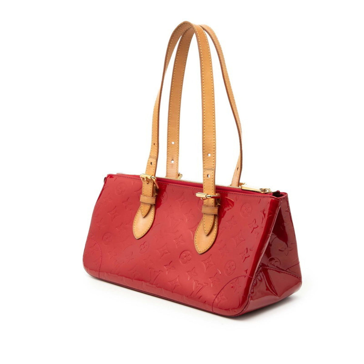 Louis Vuitton Monogram Vernis Pomme D'amour Red Color Patent Leather Handbag (Pre-Owned)