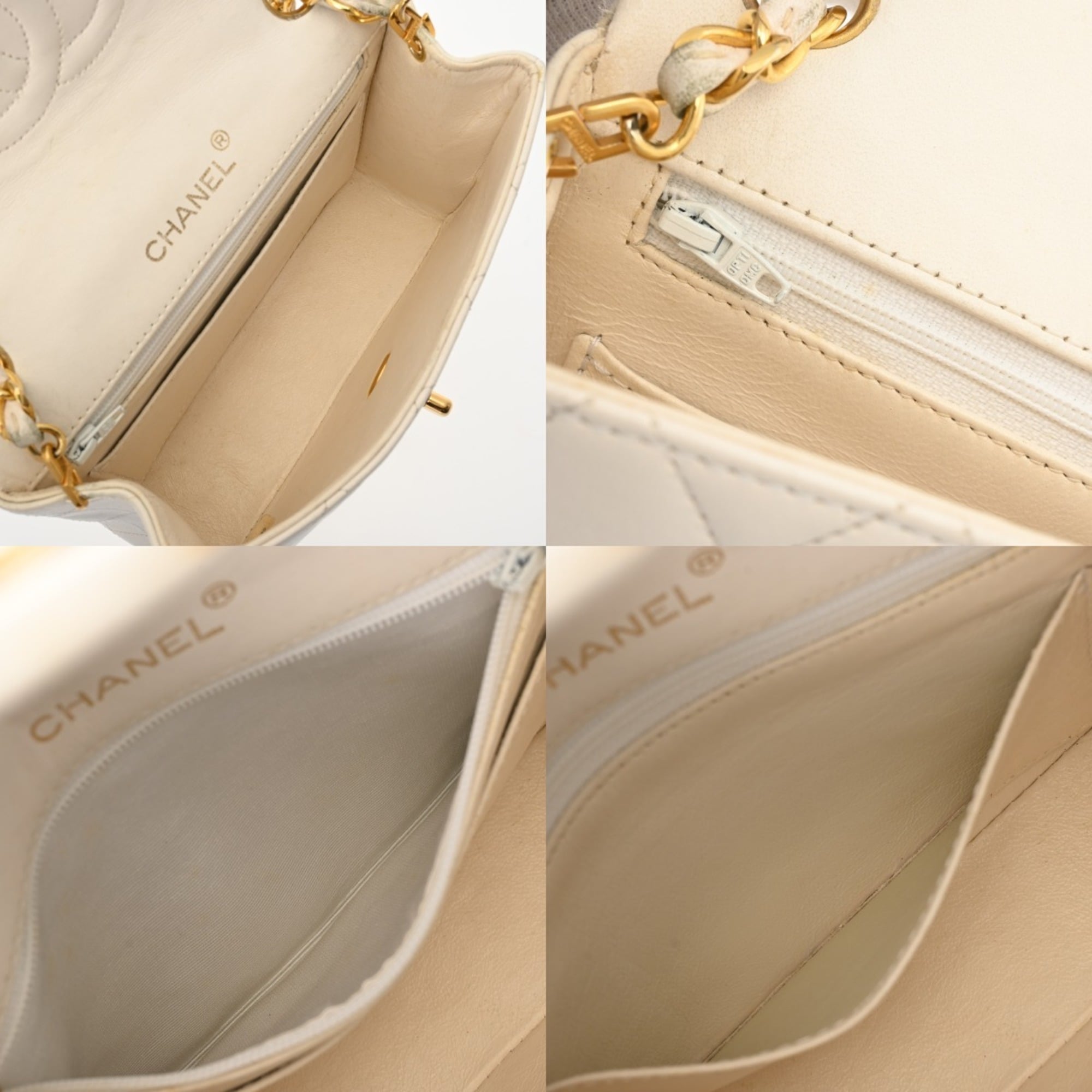 Chanel White Leather Shoulder Bag (Pre-Owned)
