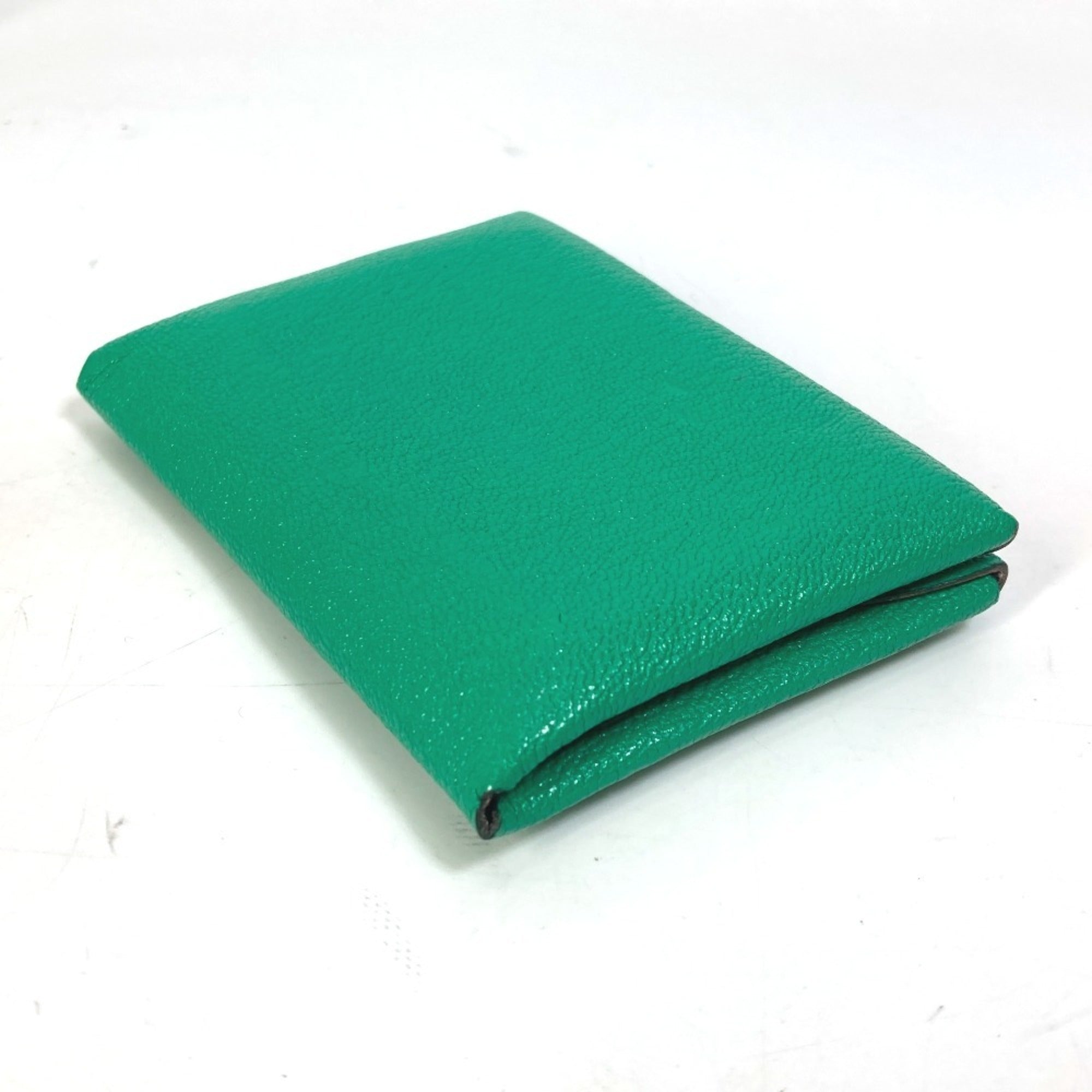 Hermes Bicolor Green Mint Green Pink Chevre Leather Coin Purse/Coin Case (Pre-Owned)