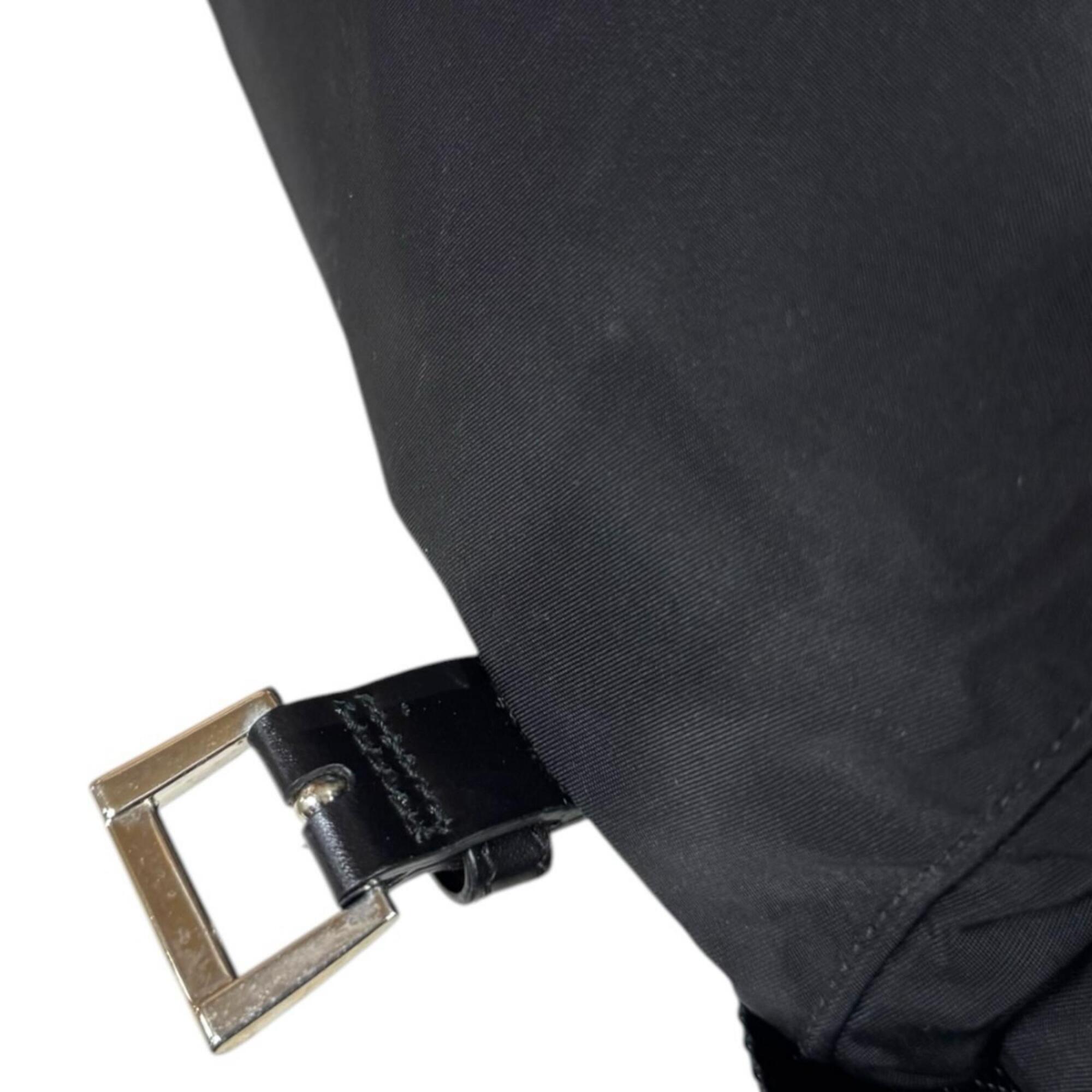 Prada Black Nylon Leather Shoulder Bag (Pre-Owned)