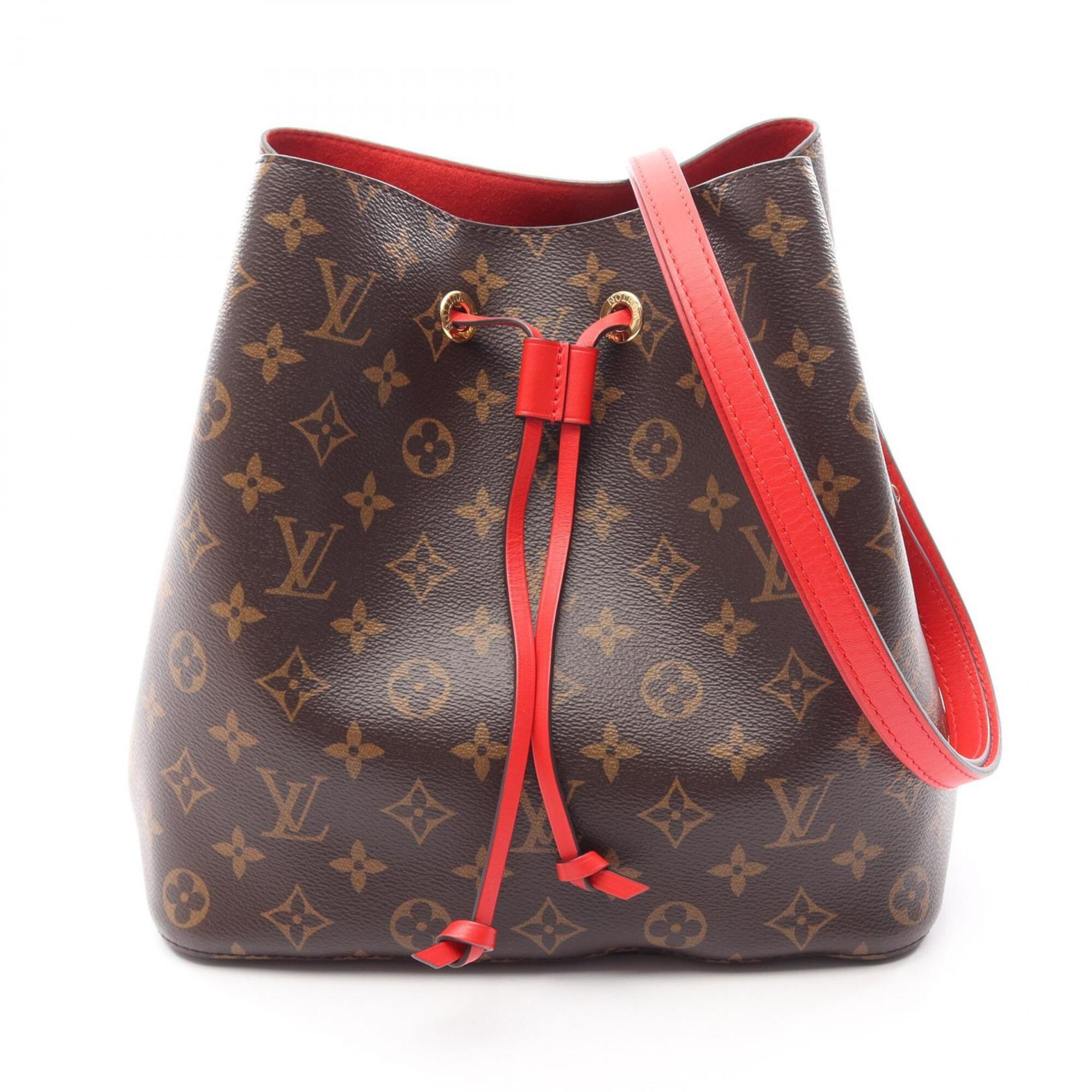 Louis Vuitton Brown Coquelicots Monogram Red Color Monogram Handbag Shoulder Bag (Pre-Owned)
