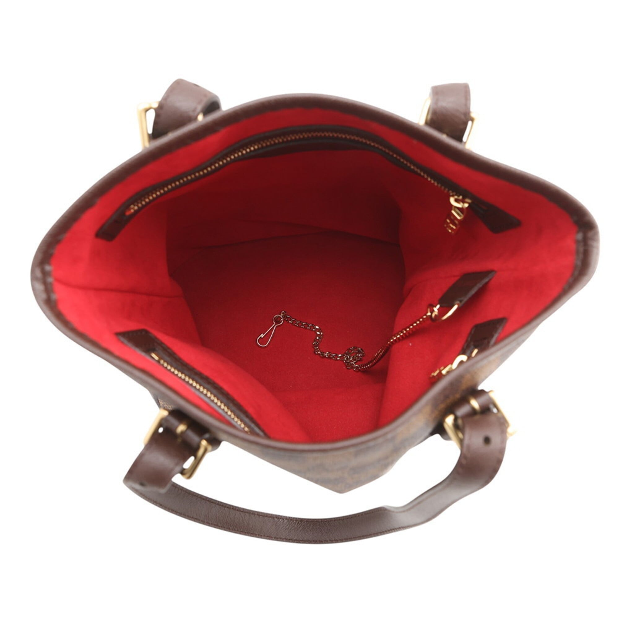 Louis Vuitton Red Color Damier Canvas Handbag Pouch Shoulder Bag Tote Bag (Pre-Owned)