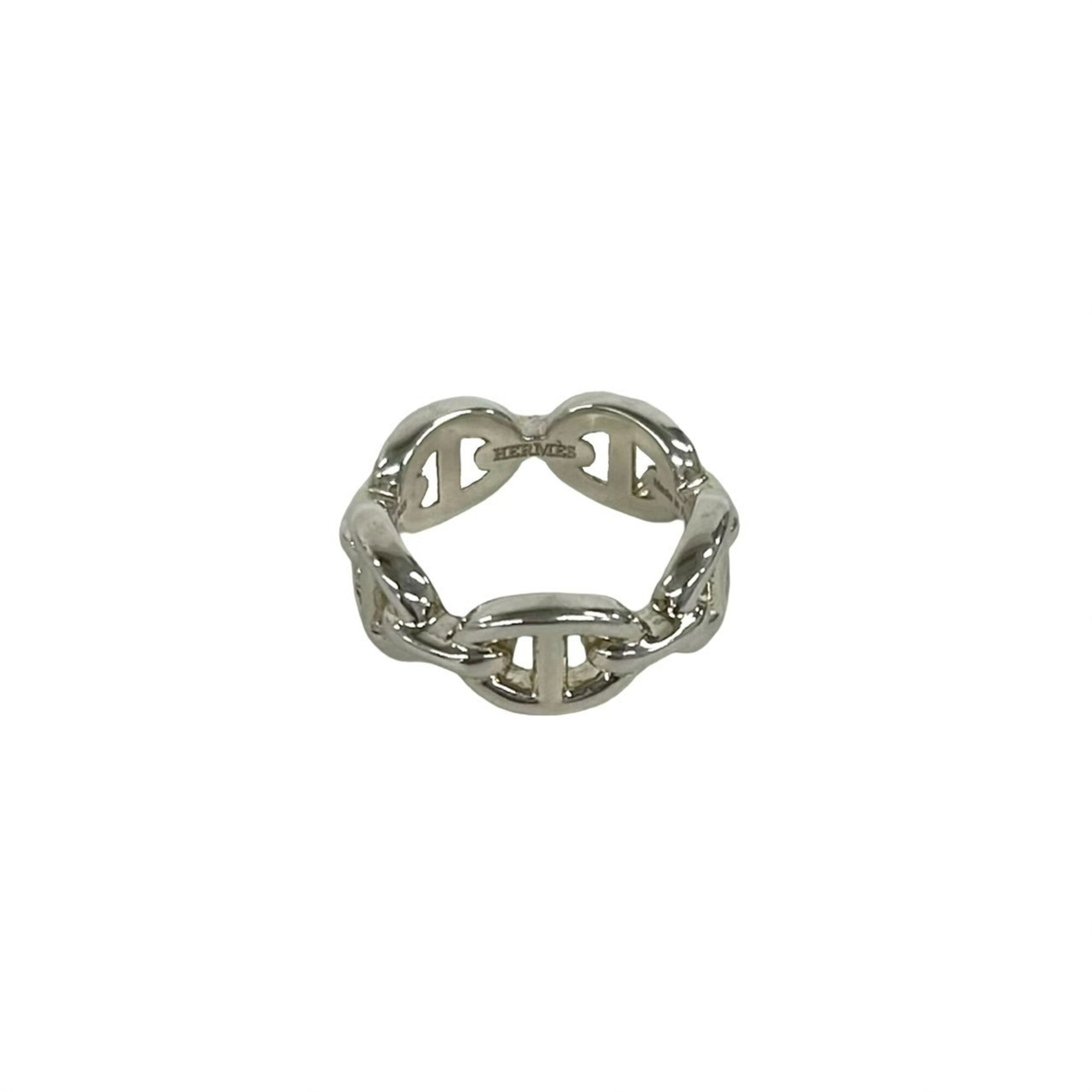 Hermes Silver Silver 925 Band Ring (Pre-Owned)