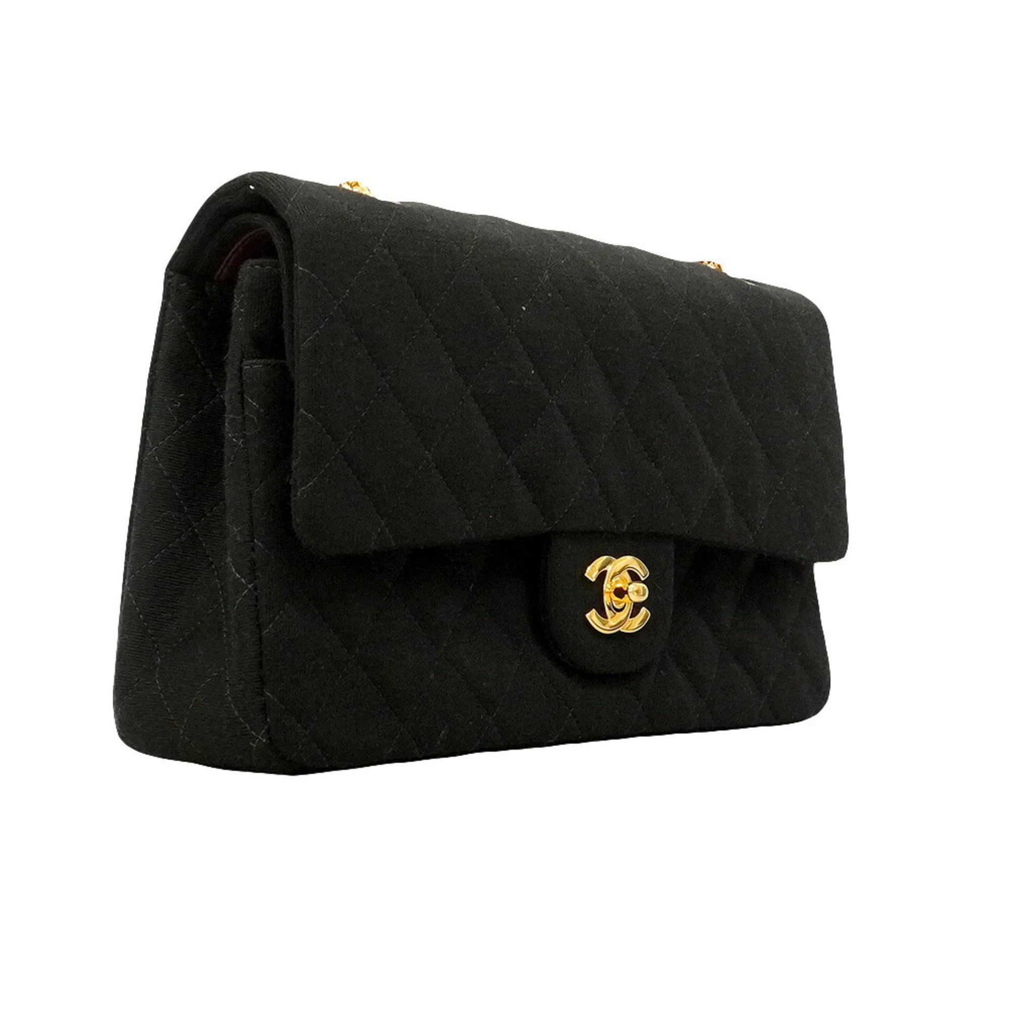 Chanel Black Cotton Shoulder Bag (Pre-Owned)