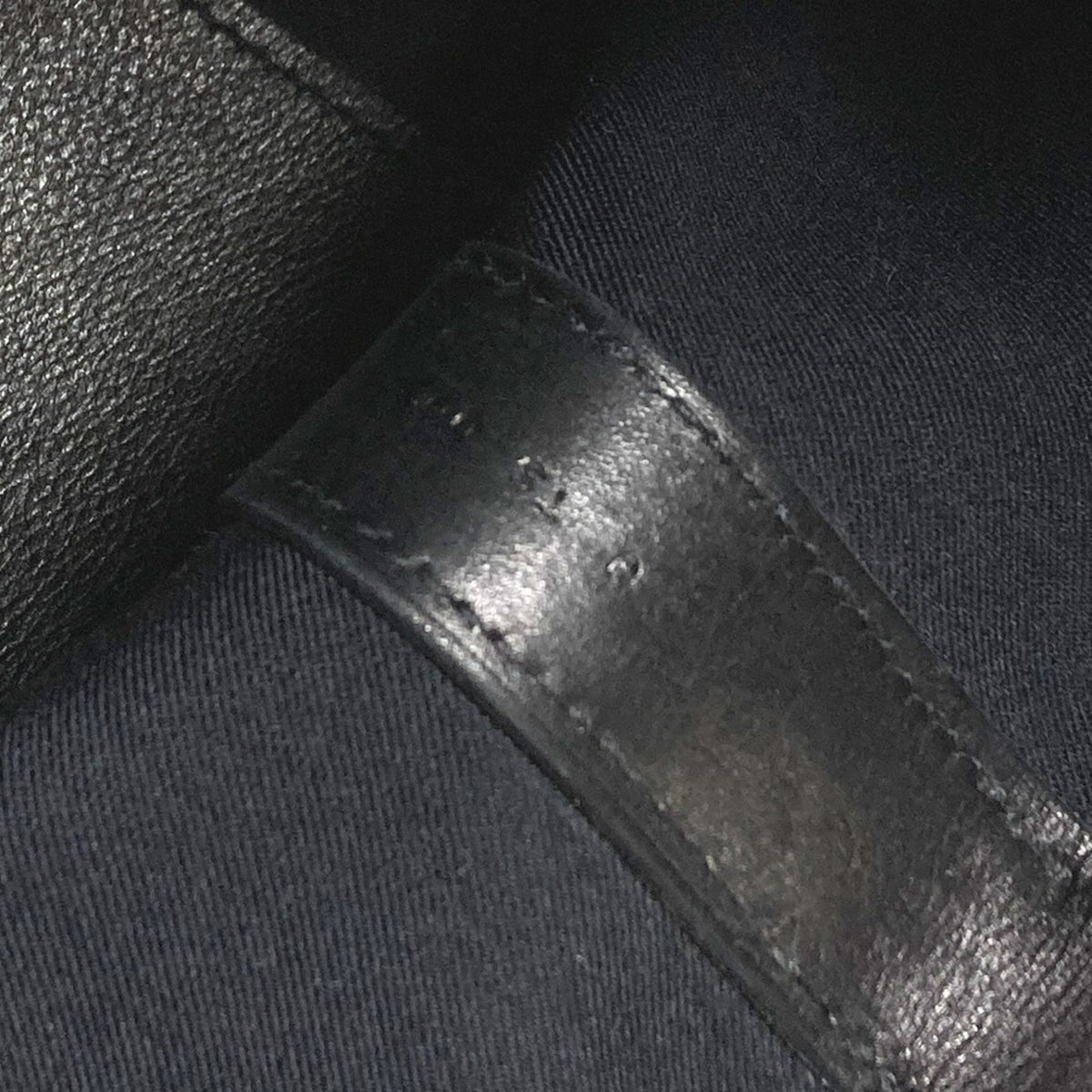 Hermes Black Canvas Leather Briefcase Handbag Tote Bag (Pre-Owned)