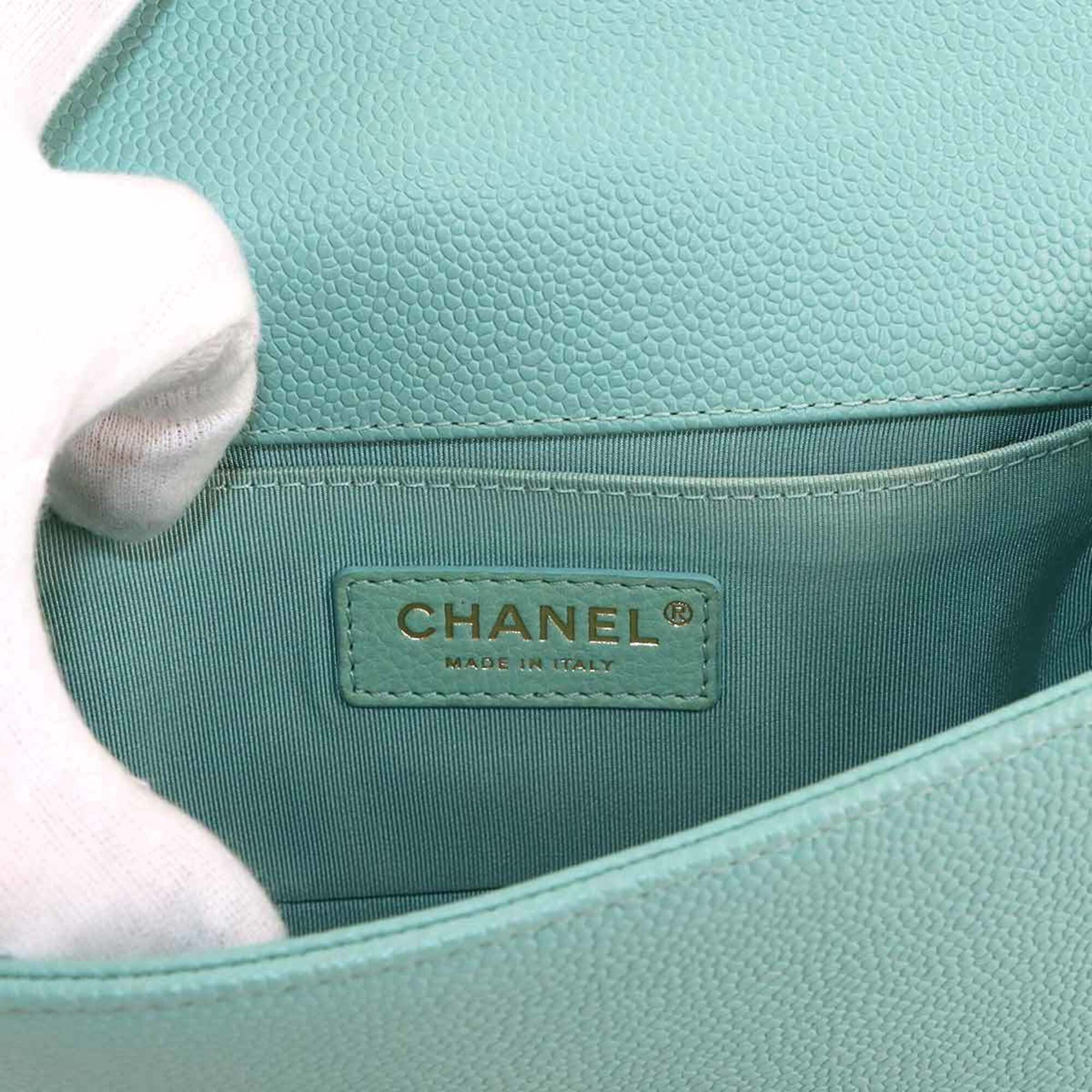 Chanel Blue Grained Calfskin Handbag Shoulder Bag (Pre-Owned)
