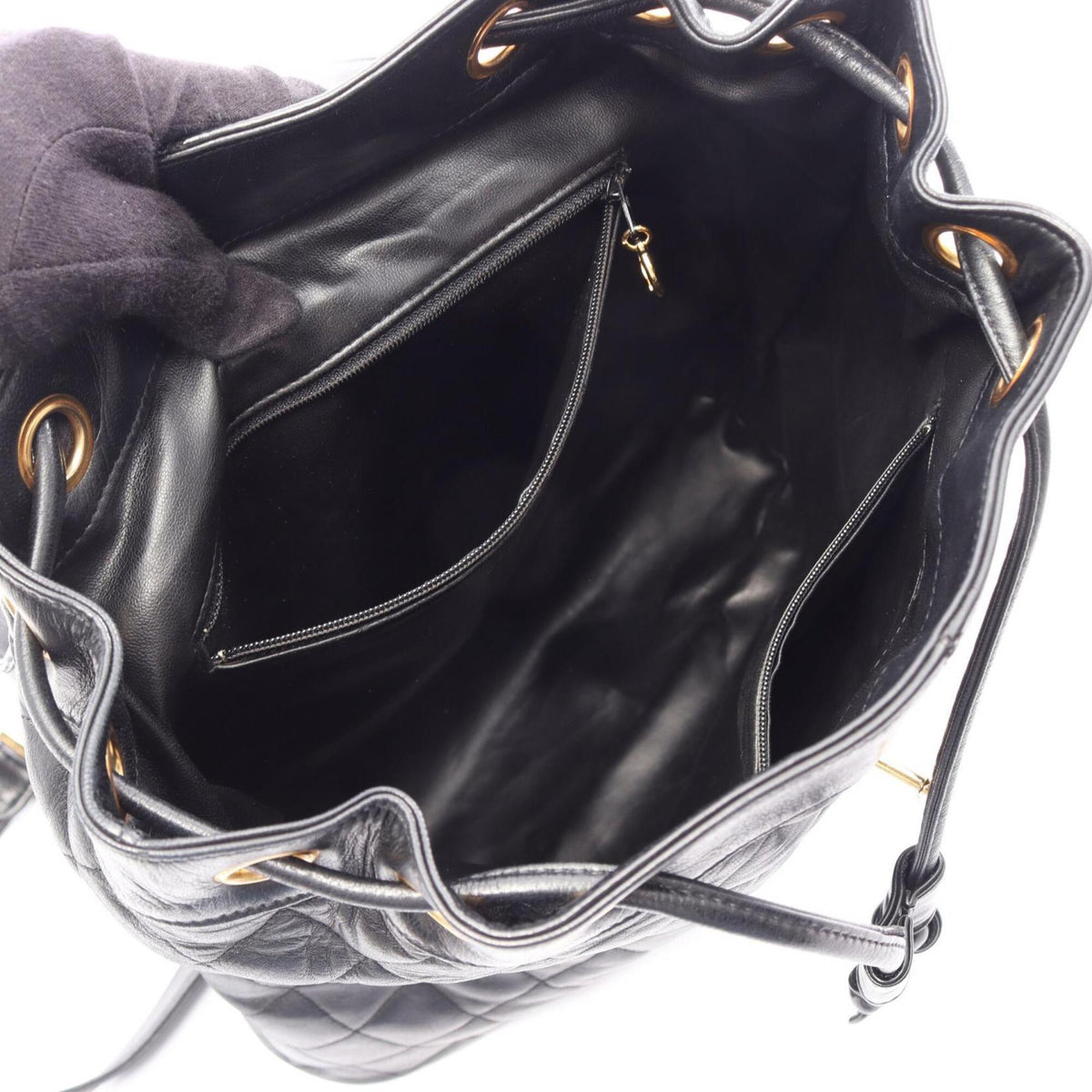 Chanel Black Leather Backpack Handbag (Pre-Owned)