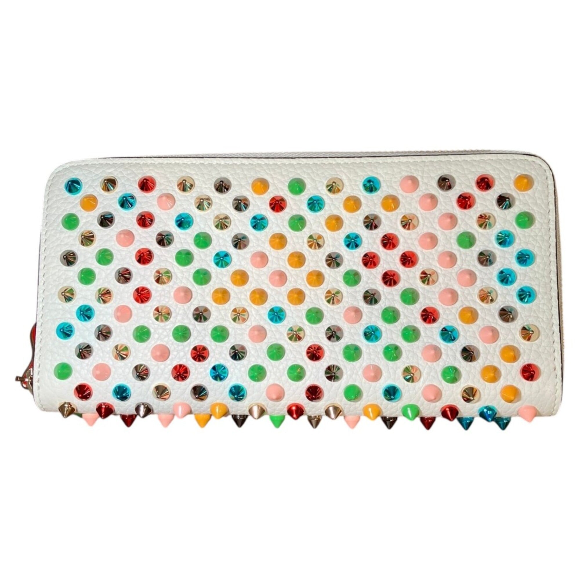 Christian Louboutin Multi-Color White Metal Leather Long Wallet (Bi-Fold) (Pre-Owned)