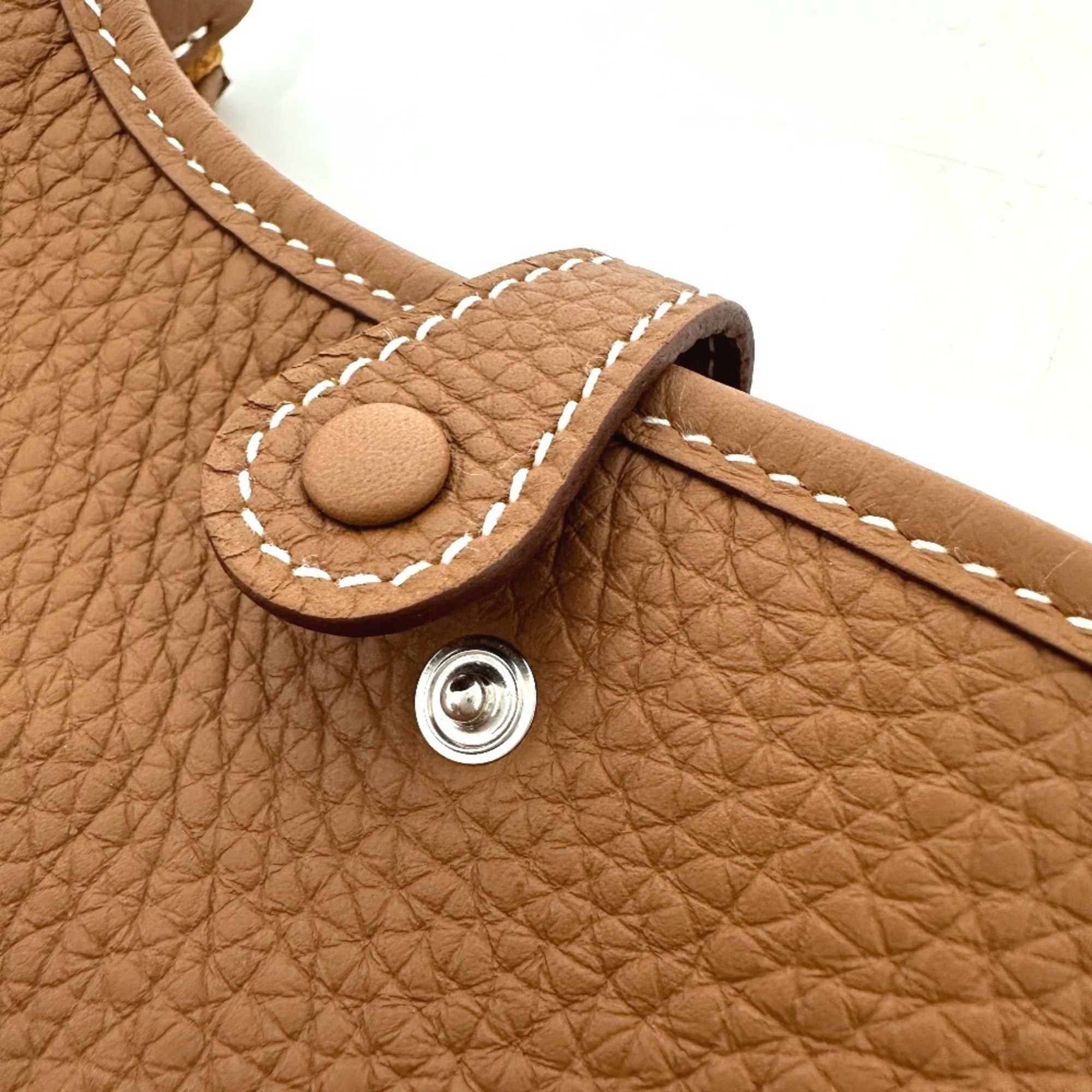 Hermes Evelyne Gold Taurillon Clemence Leather Shoulder Bag (Pre-Owned)