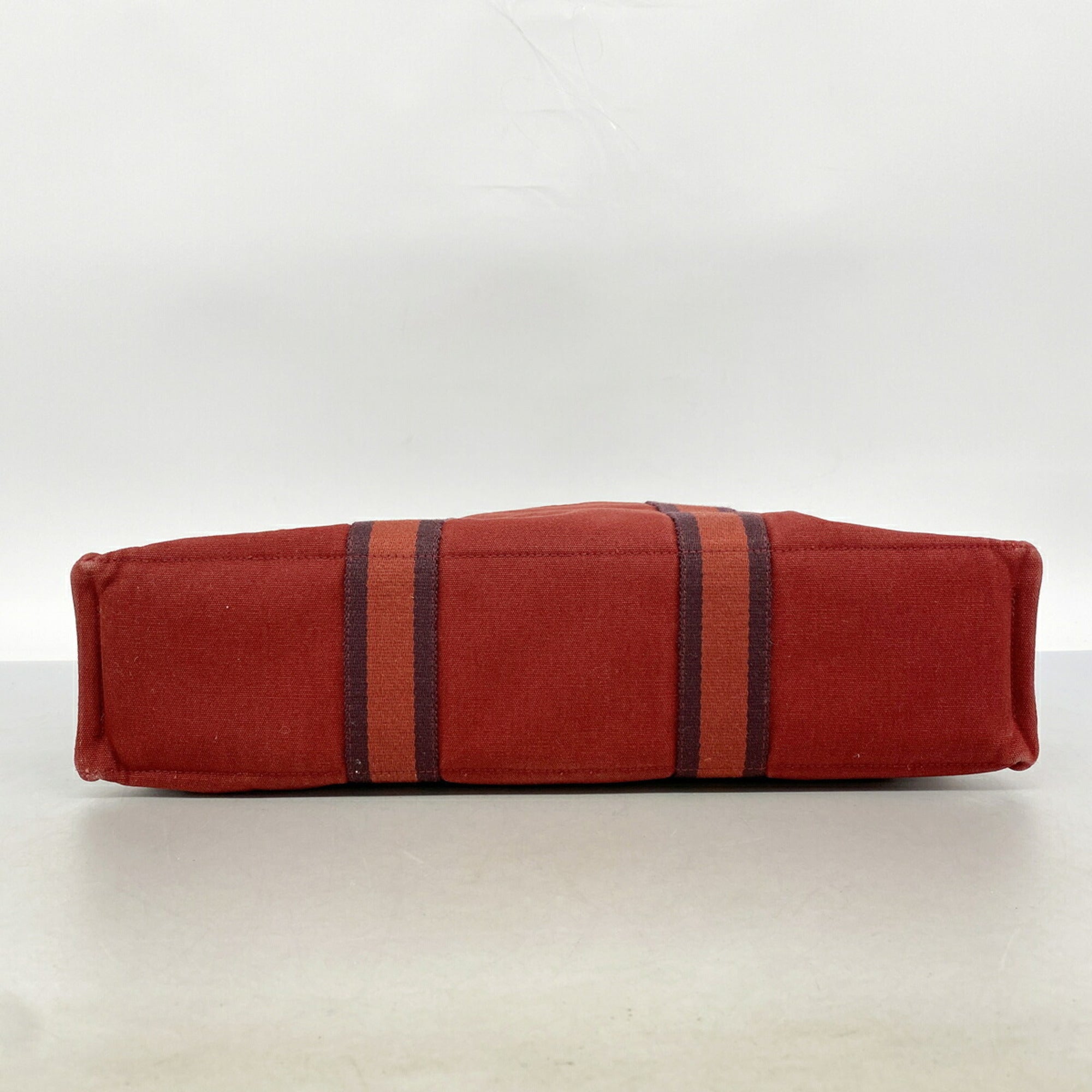 Hermes Red Color Canvas Tote Bag (Pre-Owned)