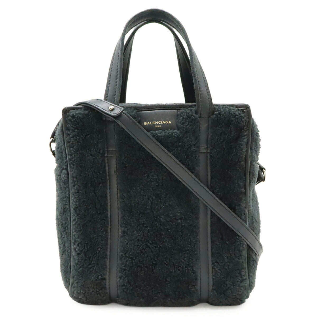 Balenciaga Black Leather Handbag Shoulder Bag (Pre-Owned)