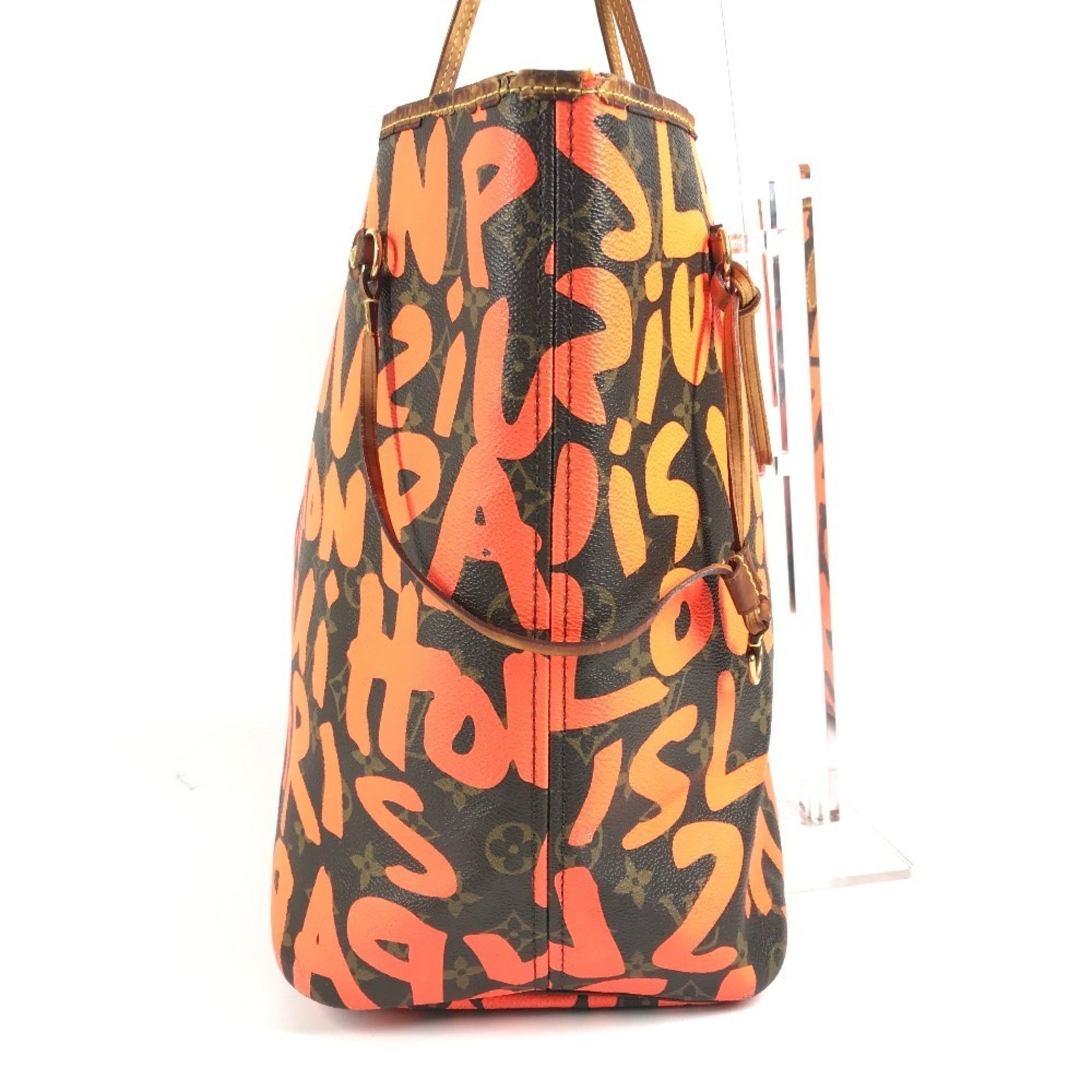 Louis Vuitton Brown Galle Orange Monogram Graffiti Shoulder Bag Tote Bag (Pre-Owned)