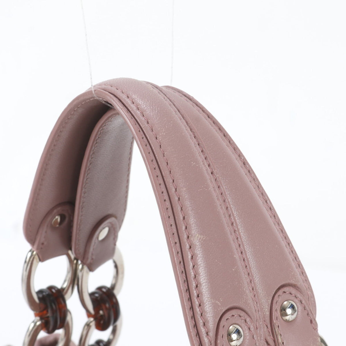 Christian Dior Pink Leather Nylon Handbag Tote Bag (Pre-Owned)