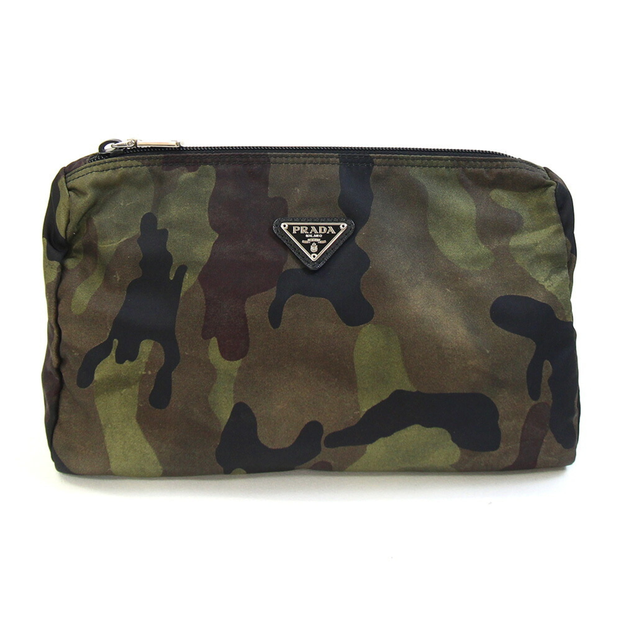 Prada Camouflage White Nylon Handbag Pouch (Pre-Owned)