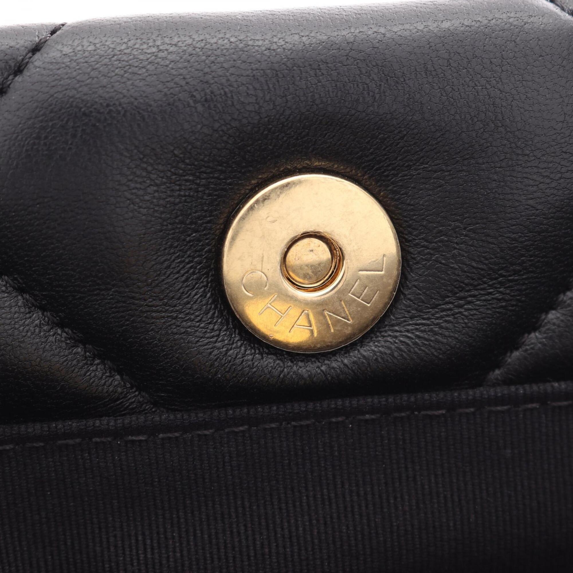 Chanel Black Leather Handbag Tote Bag (Pre-Owned)