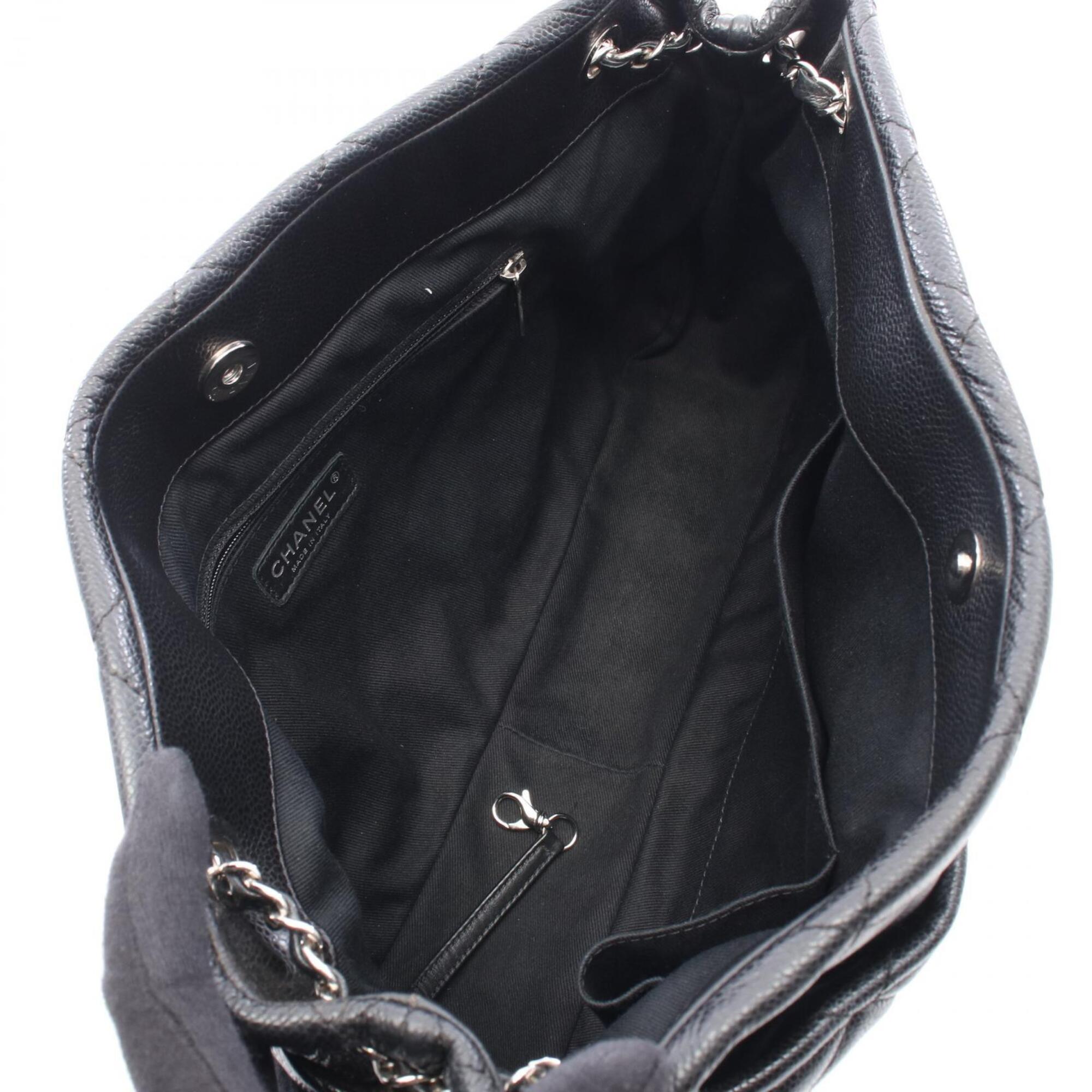 Chanel Black Grained Calfskin Handbag Tote Bag (Pre-Owned)