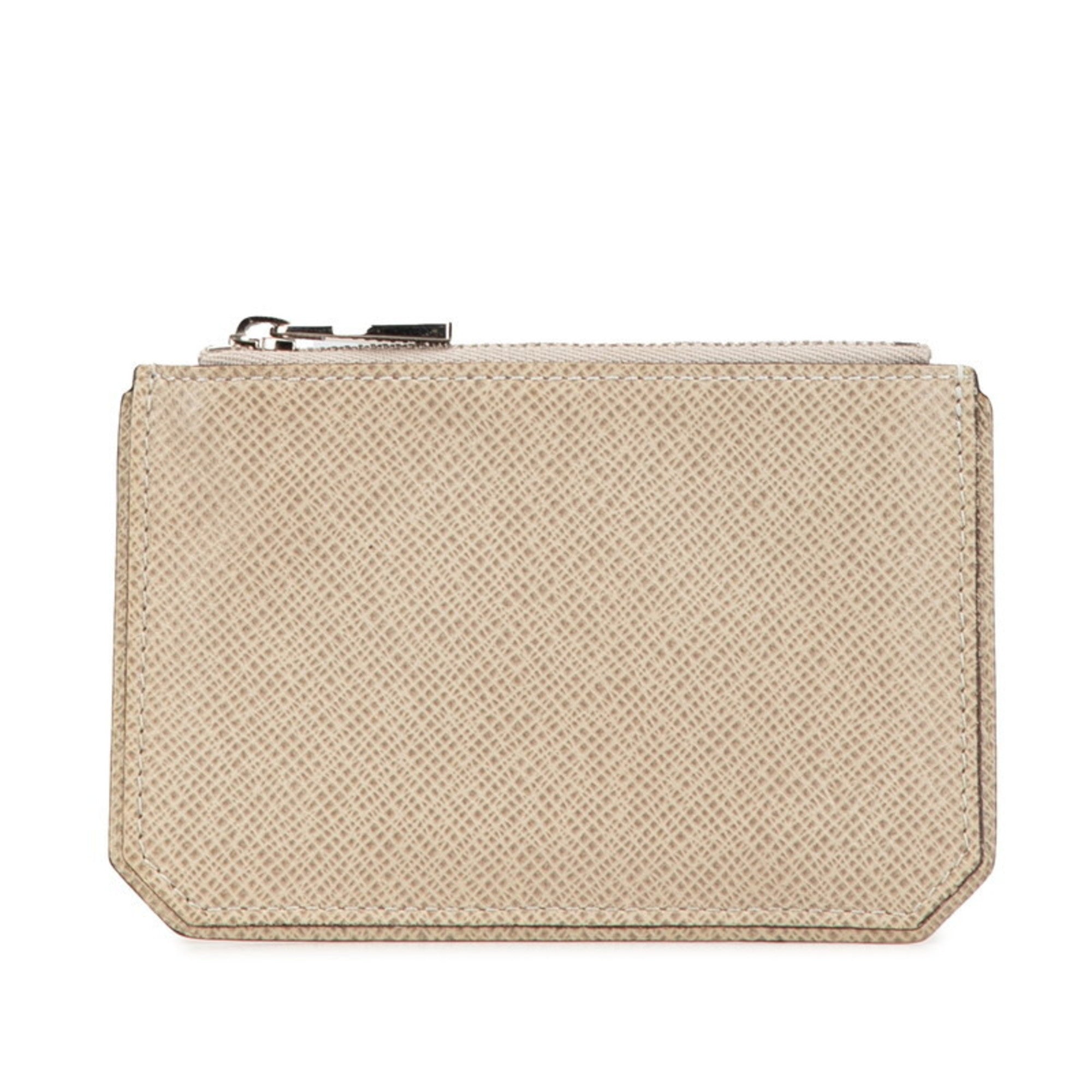 Louis Vuitton Beige Leather Coin Purse/Coin Case (Pre-Owned)