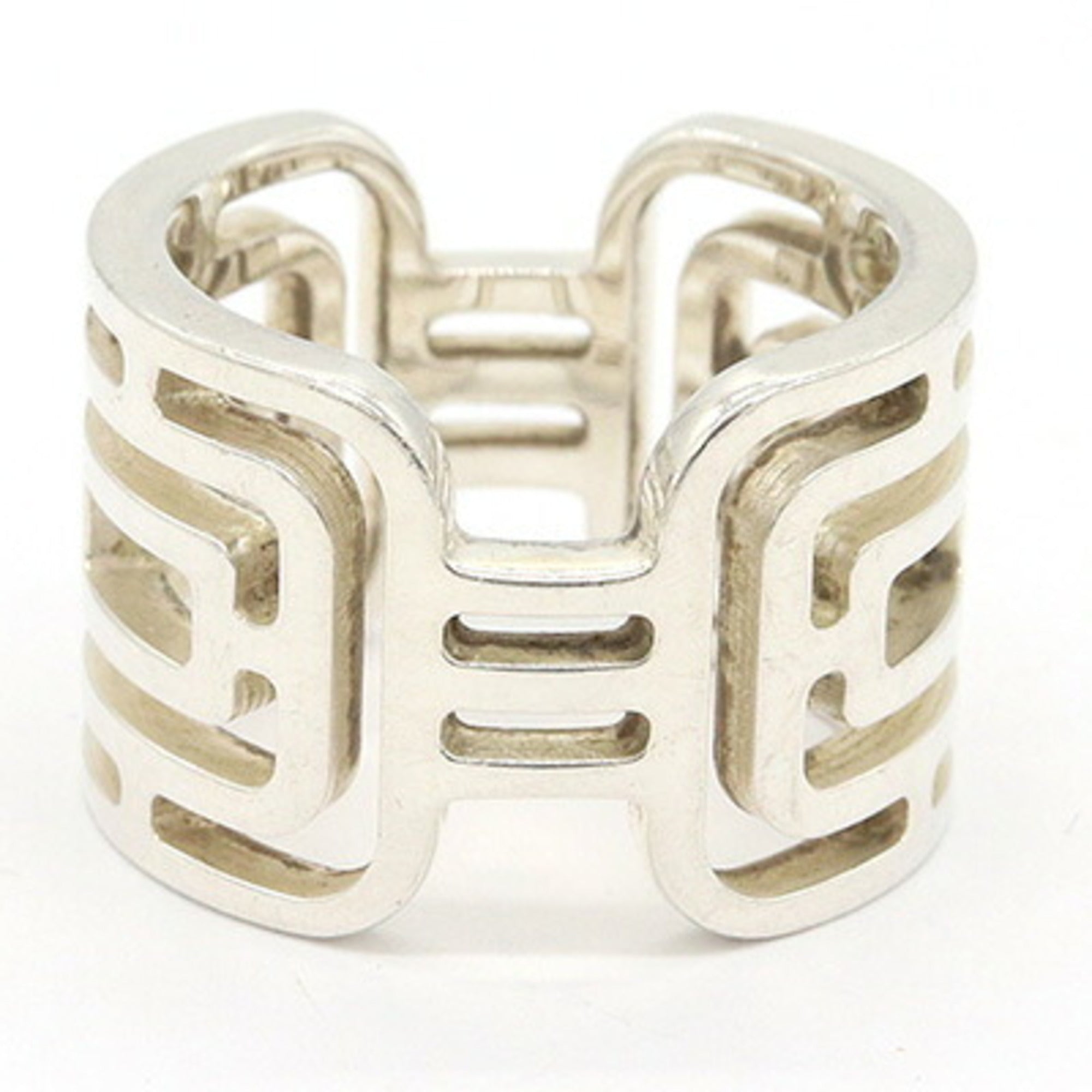 Hermes Silver Sterling Silver 925 Band Ring (Pre-Owned)