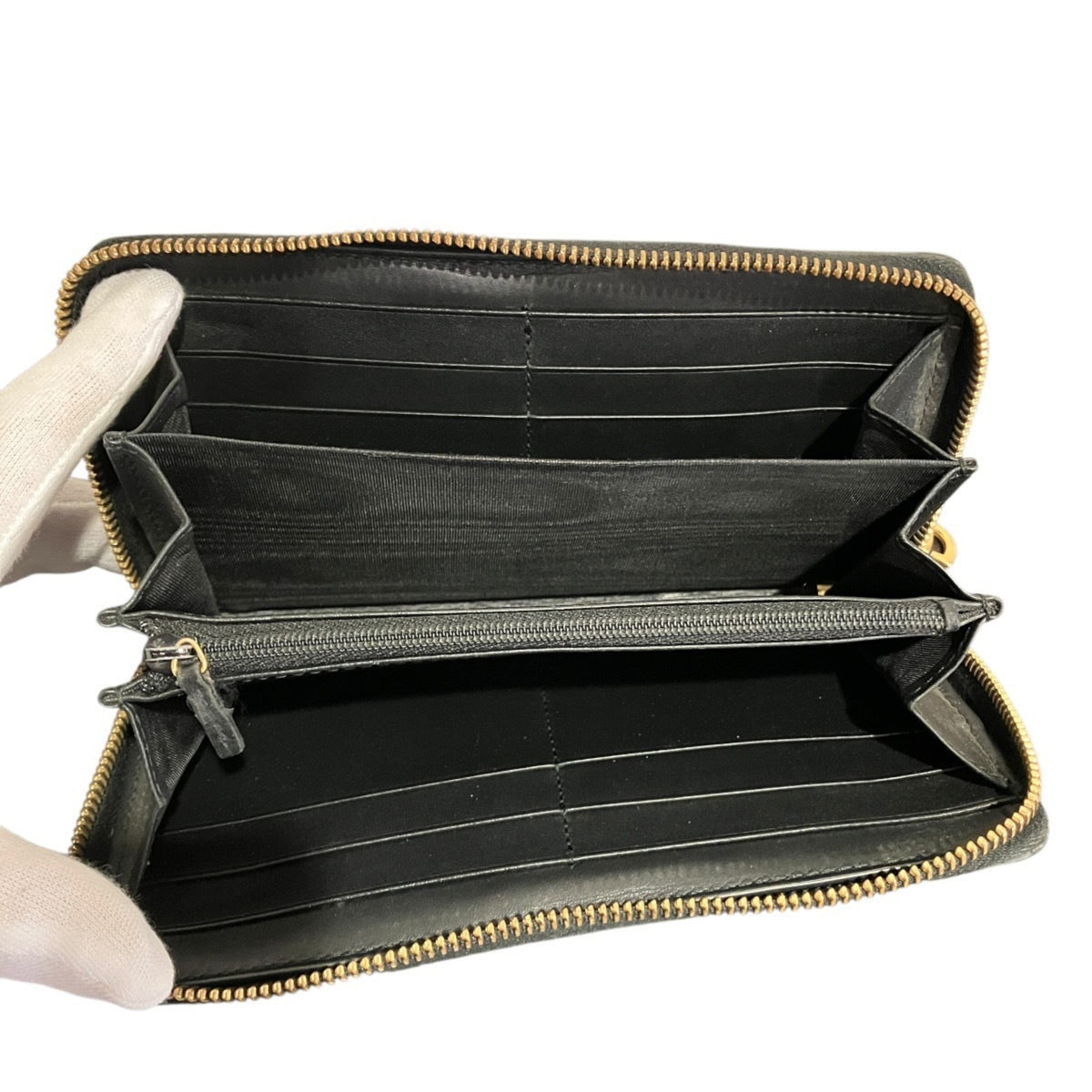 Gucci Black Leather Long Wallet (Bi-Fold) (Pre-Owned)
