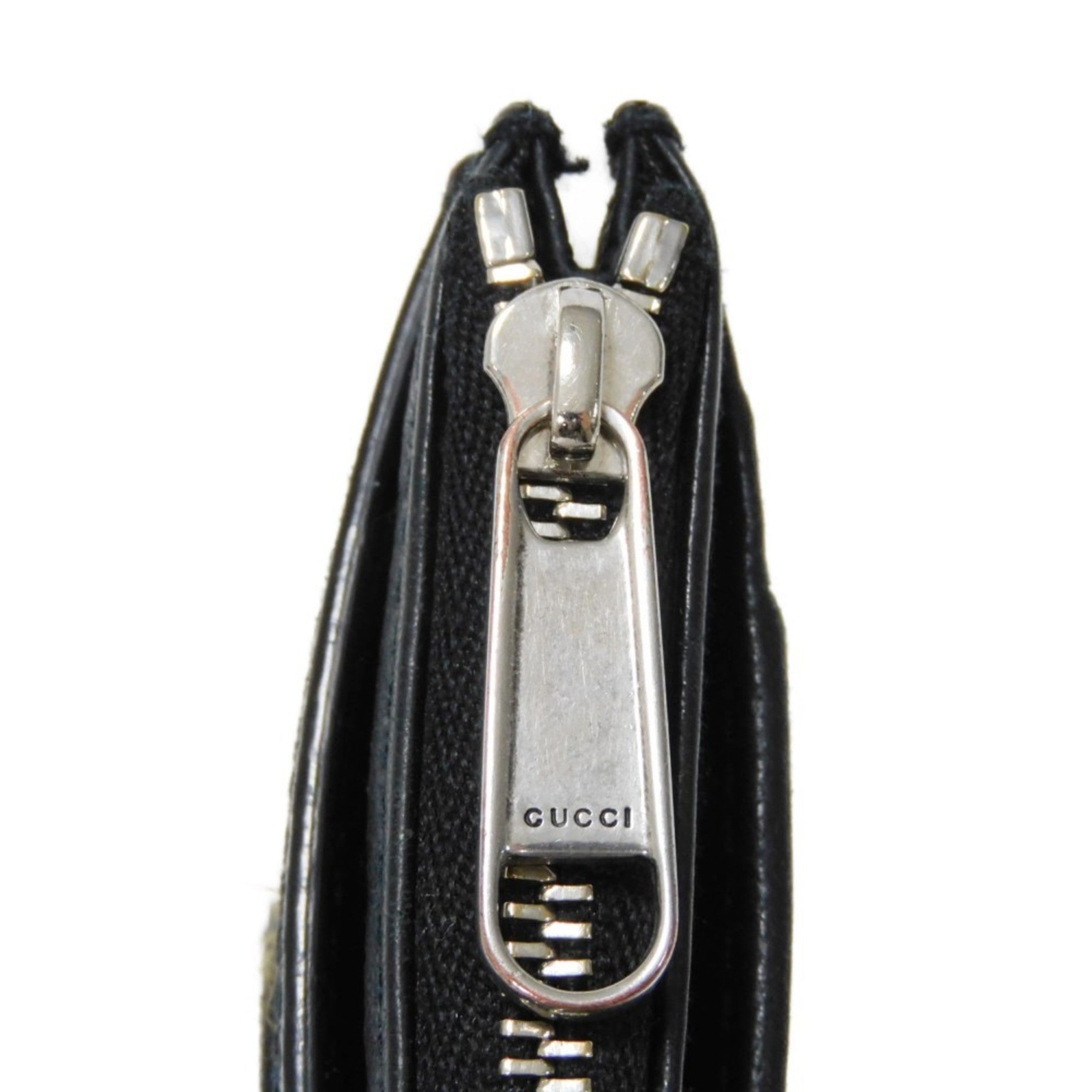 Gucci Black Yellow Nylon Leather Coin Purse/Coin Case (Pre-Owned)