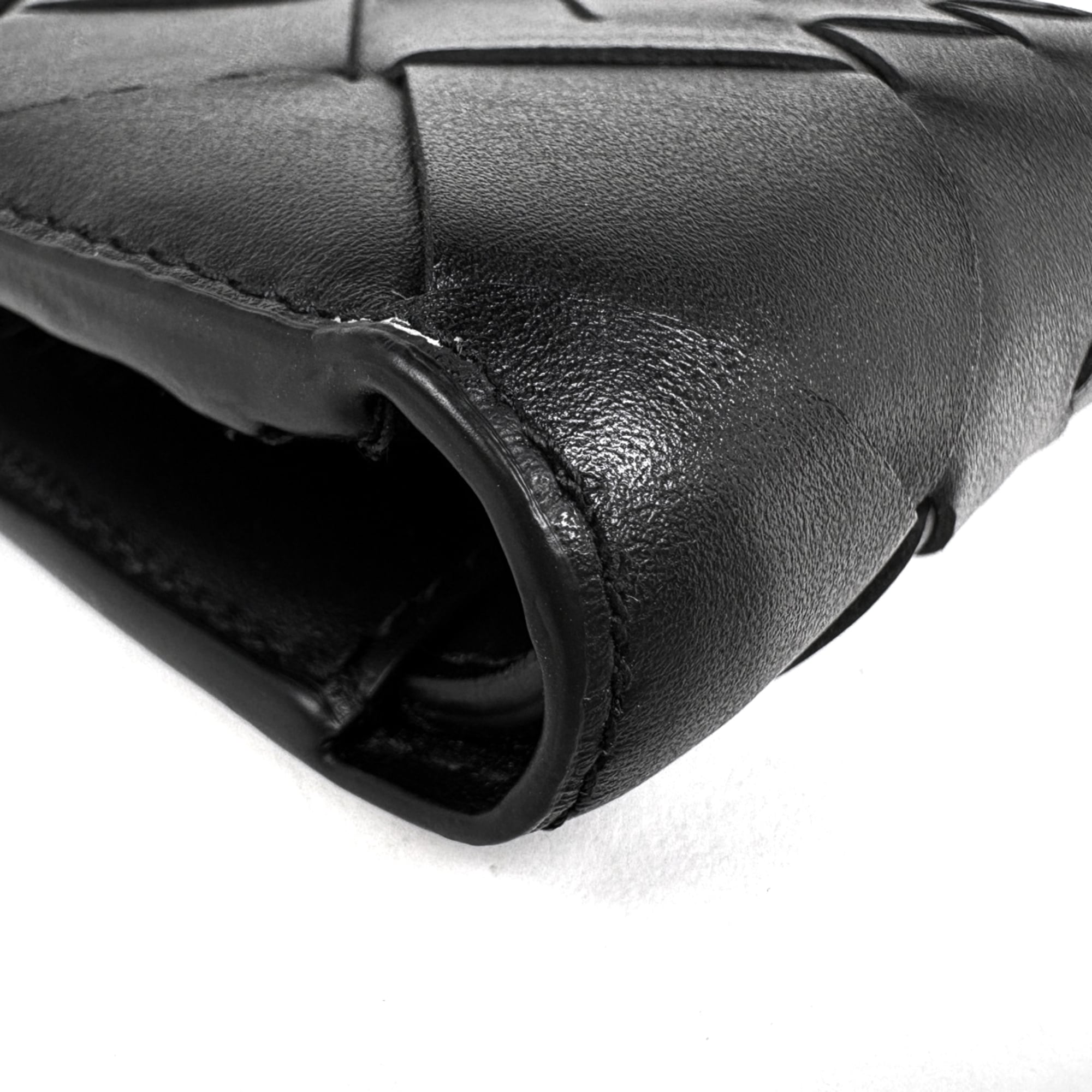 Bottega Veneta Intrecciato Black Leather Wallet (Bi-Fold) (Pre-Owned)