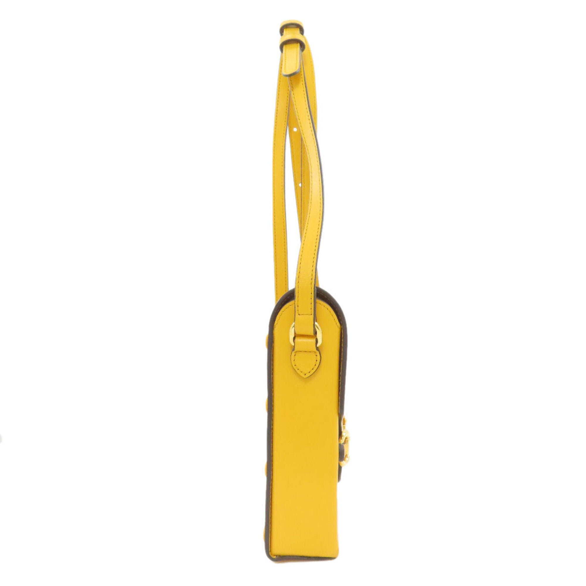 Gucci Horsebit Yellow Leather Shoulder Bag (Pre-Owned)