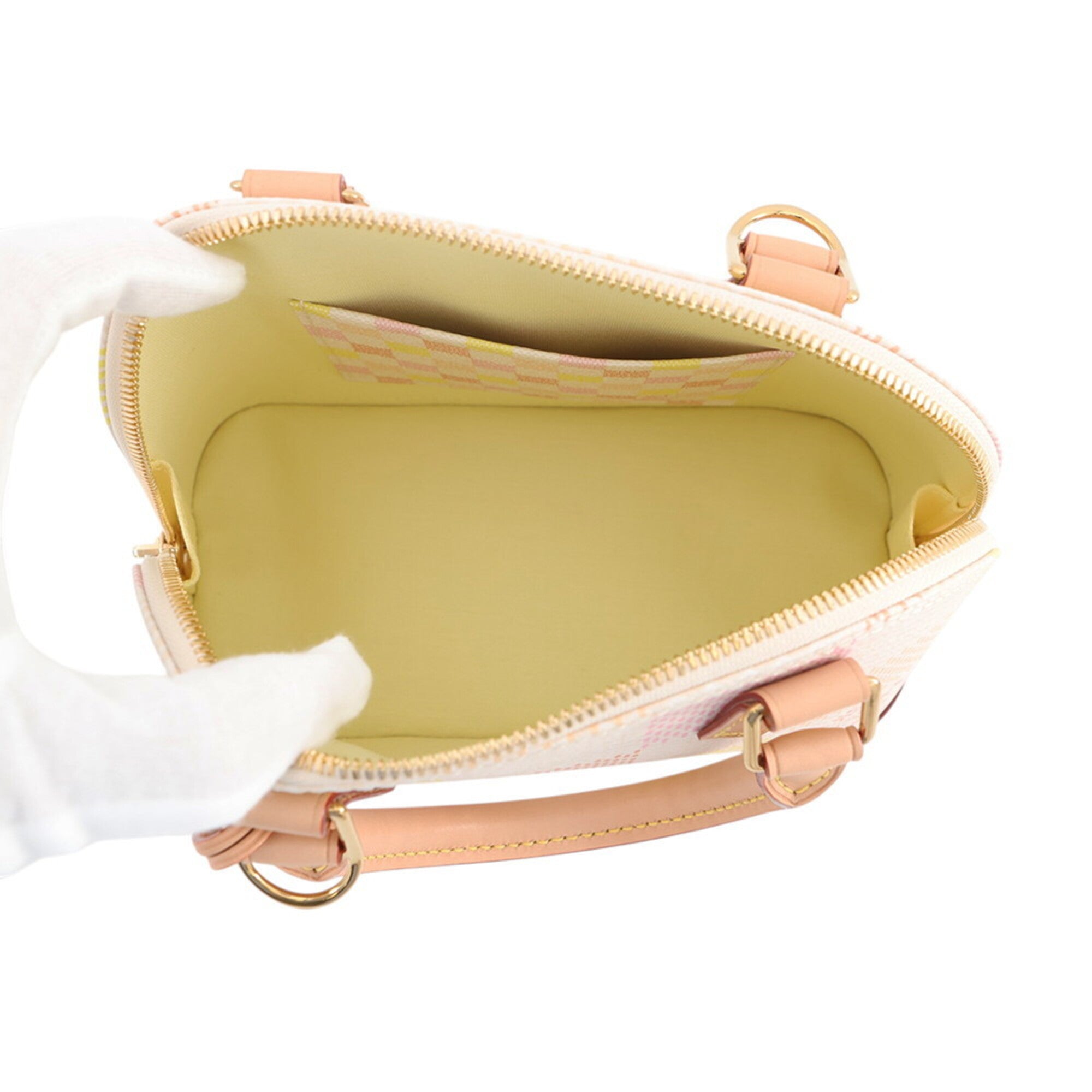 Louis Vuitton Damier Peach Yellow Handbag Shoulder Bag (Pre-Owned)