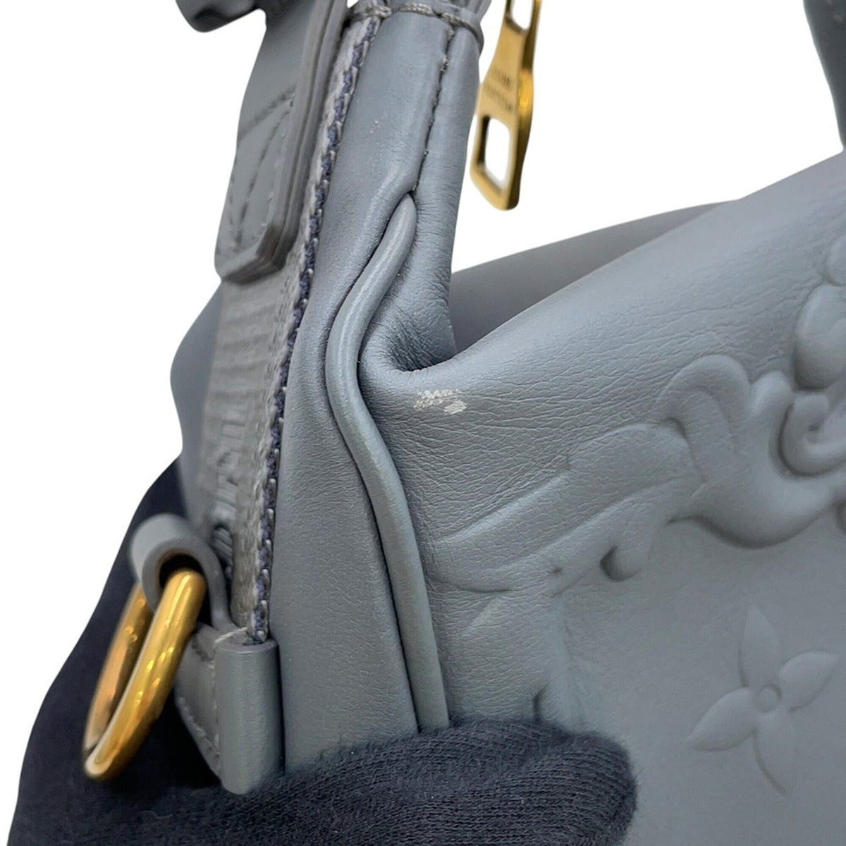 Louis Vuitton Gray Leather Handbag Shoulder Bag (Pre-Owned)