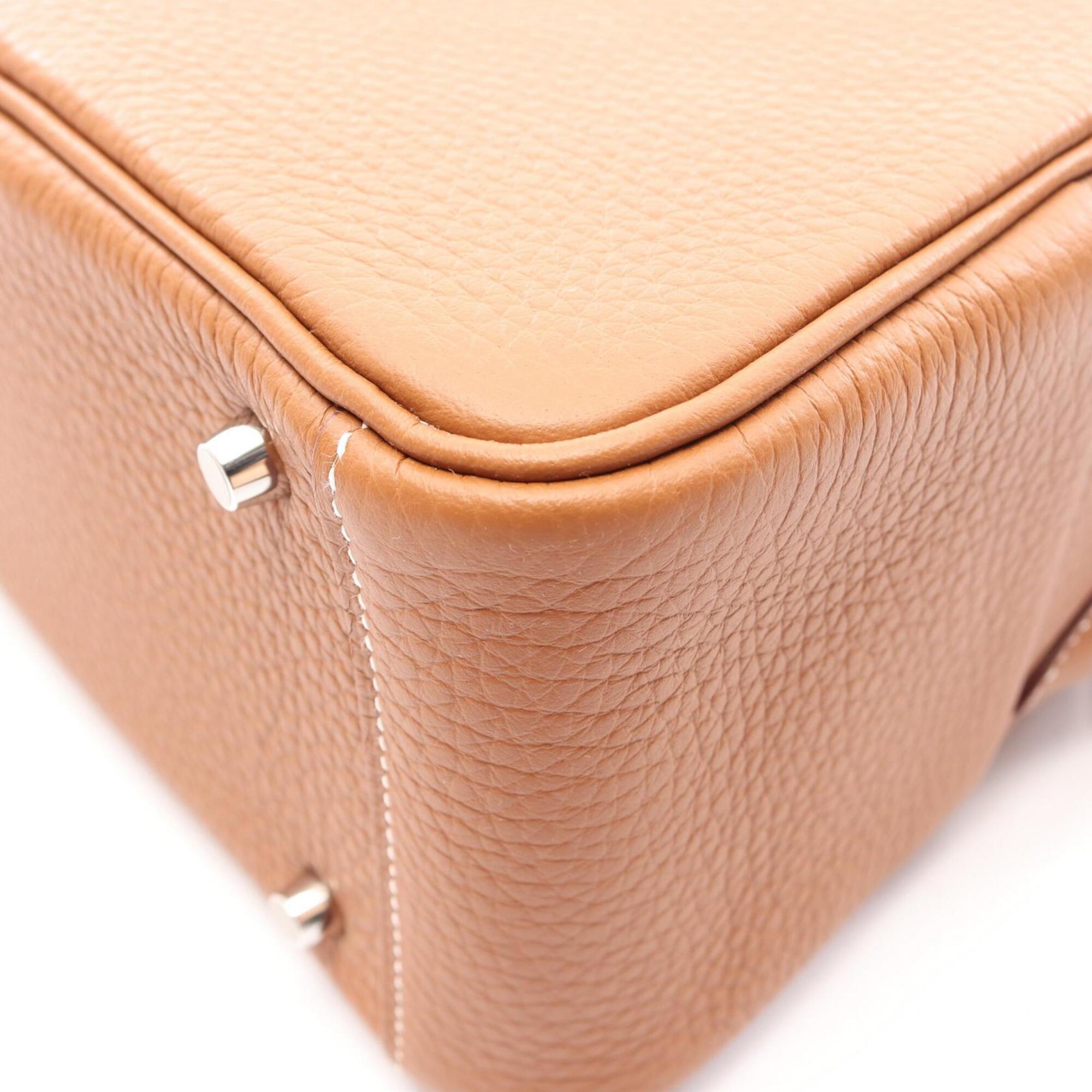 Hermes Brown Gold Taurillon Clemence Leather Leather Handbag Shoulder Bag (Pre-Owned)