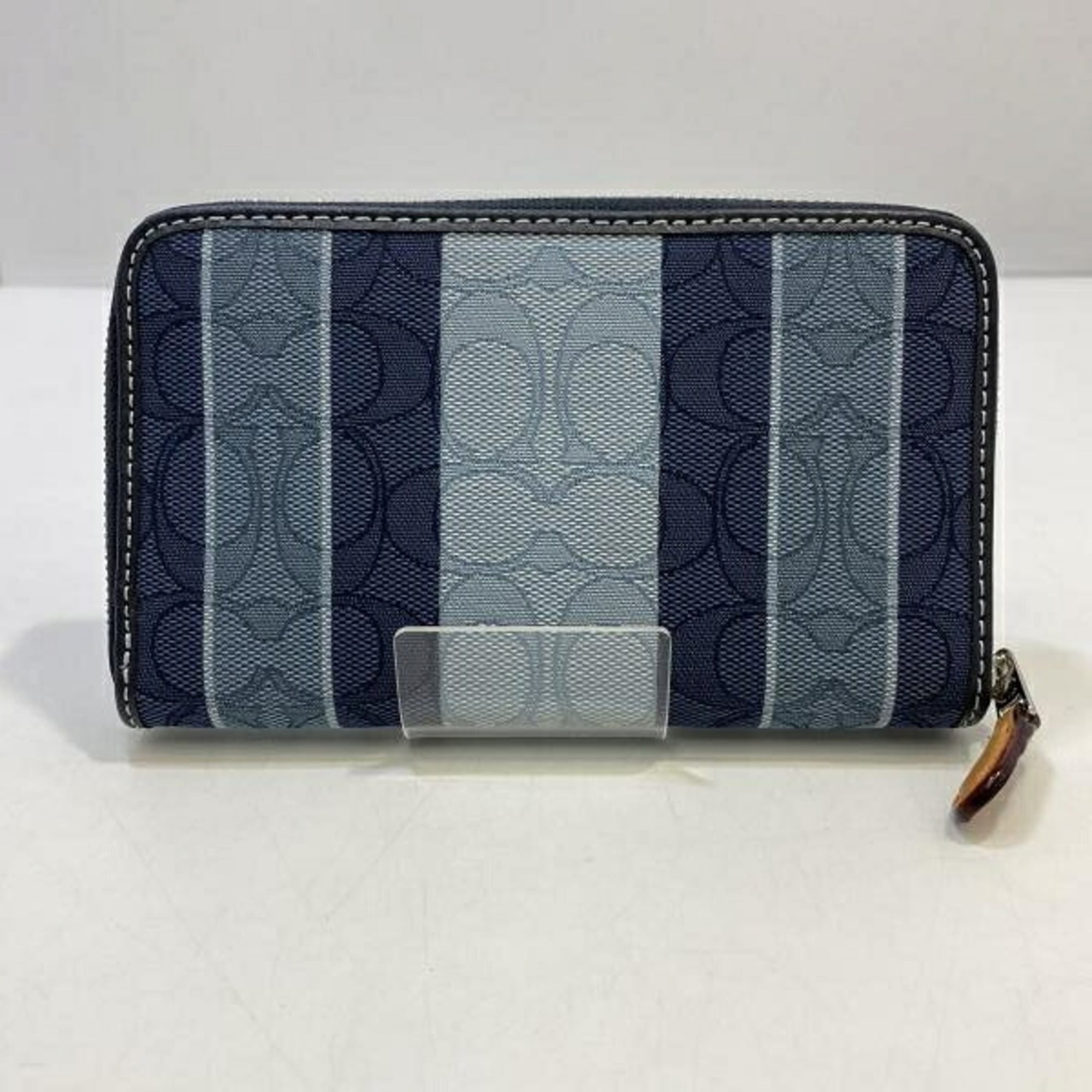 Coach Signature Blue Long Wallet (Bi-Fold) (Pre-Owned)