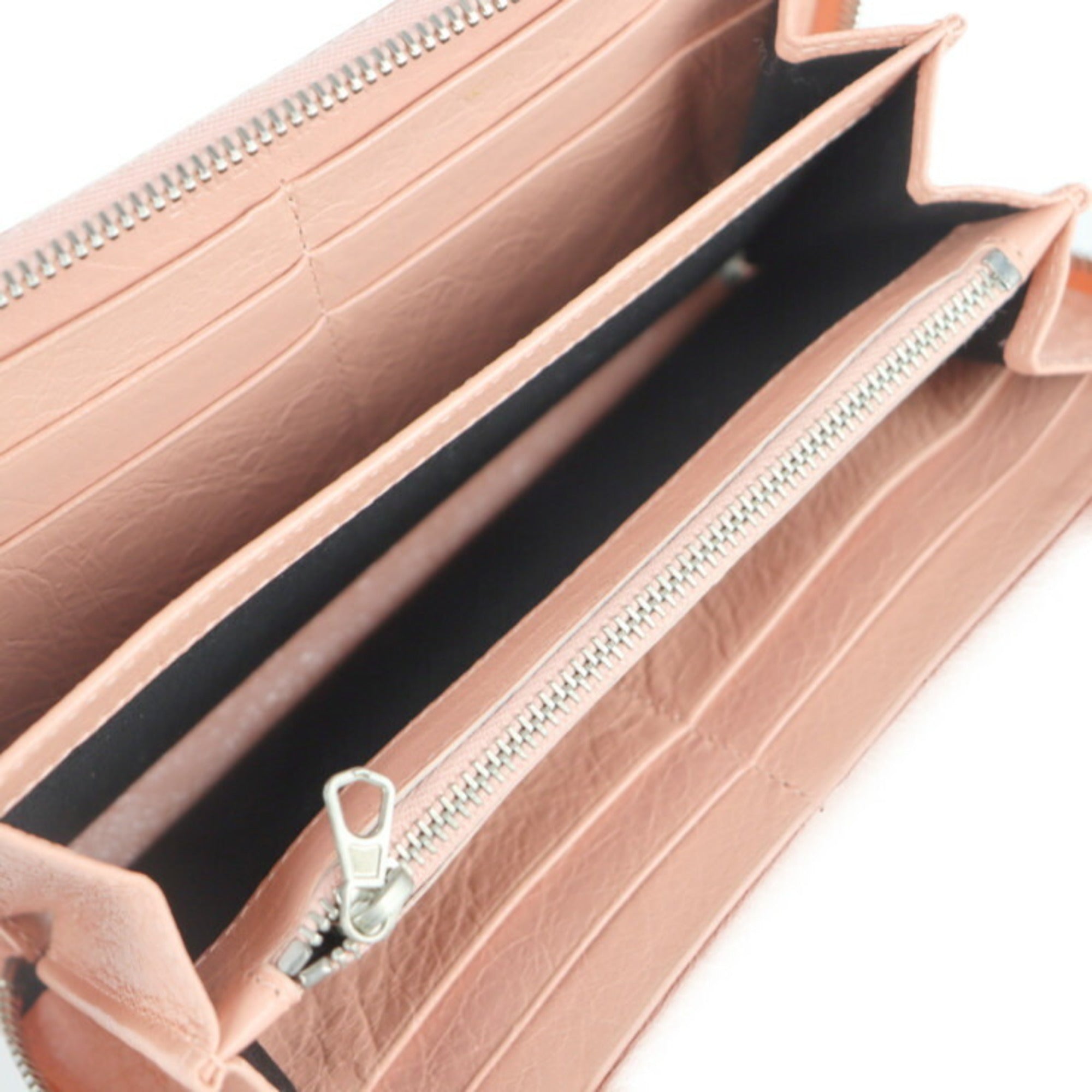 Balenciaga Pink Beige Leather Coin Purse/Coin Case (Pre-Owned)