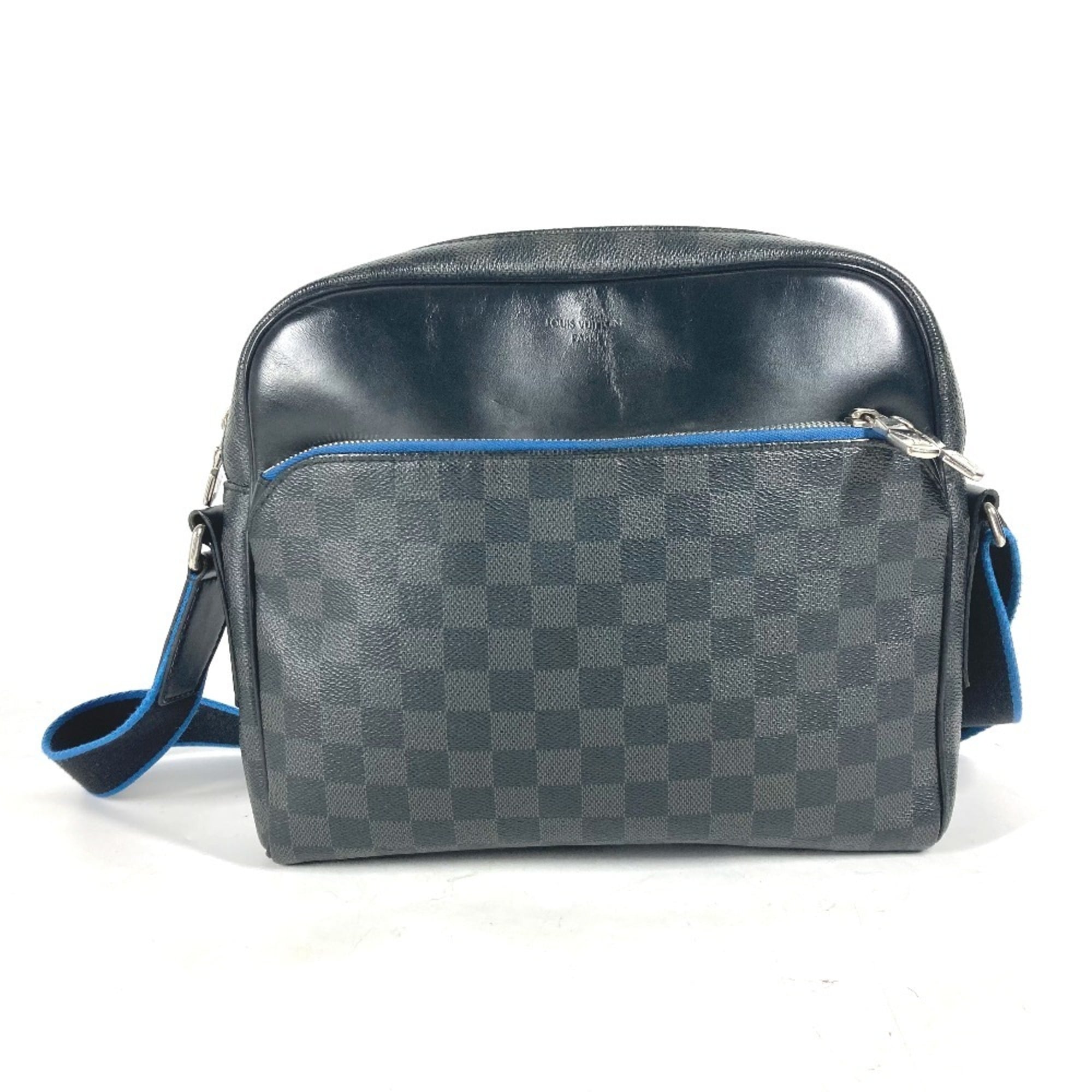 Louis Vuitton Black Blue Damier Graphite Shoulder Bag (Pre-Owned)