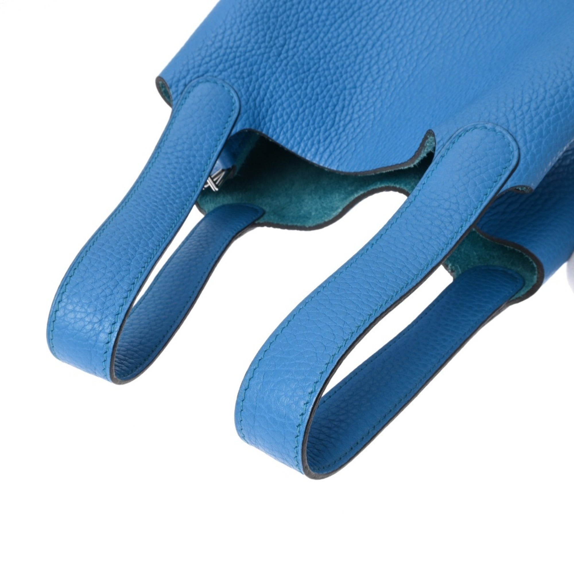 Hermes Blue Taurillon Clemence Leather Handbag (Pre-Owned)