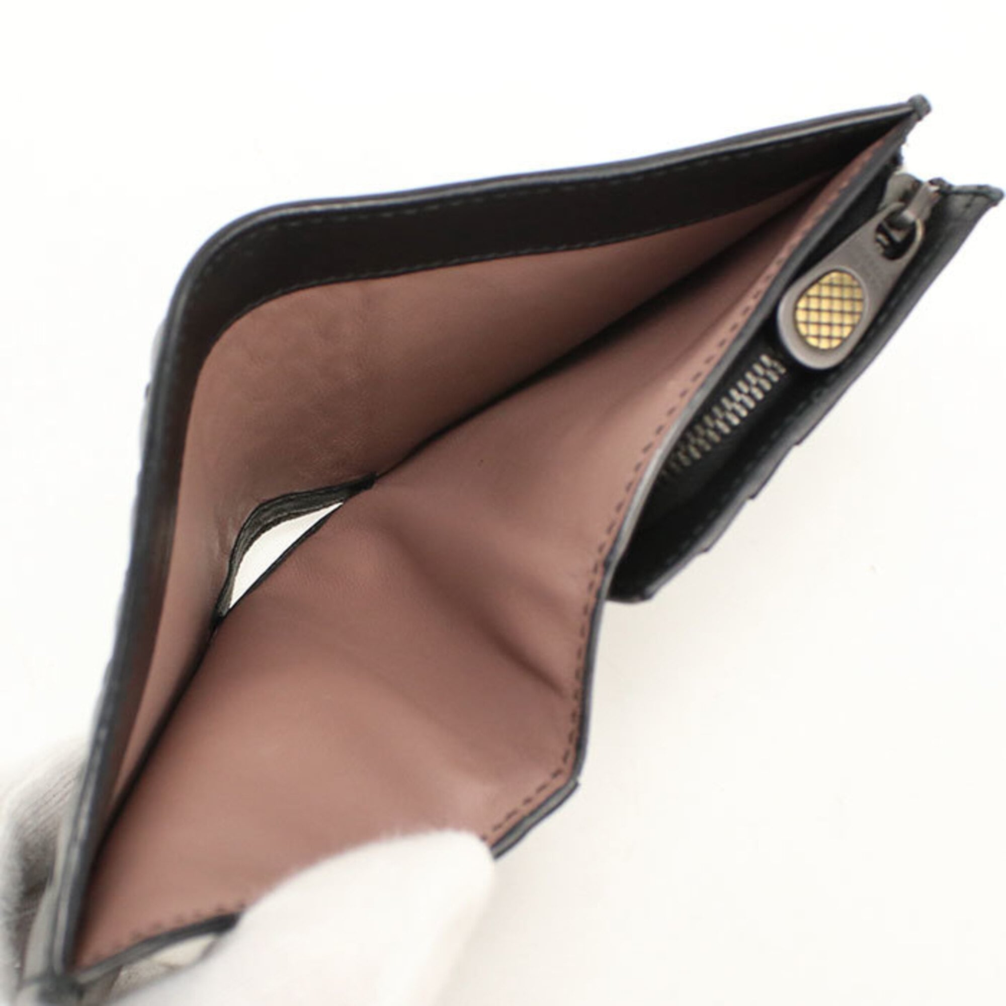 Bottega Veneta Black Leather Wallet (Bi-Fold) (Pre-Owned)