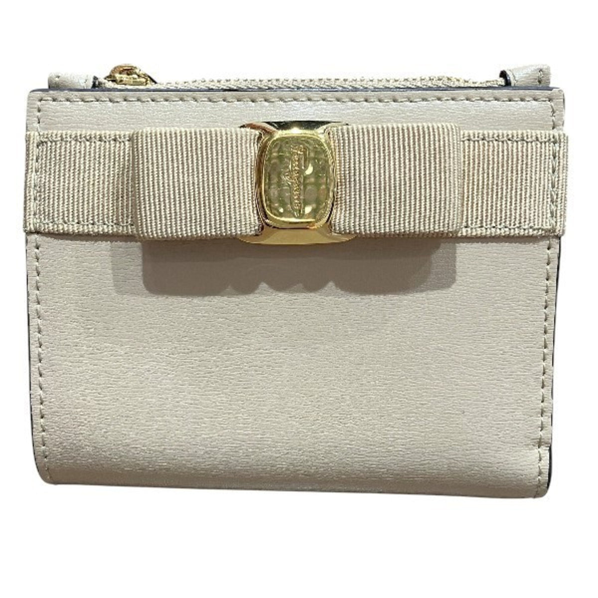Salvatore Ferragamo Beige Coin Purse/Coin Case (Pre-Owned)