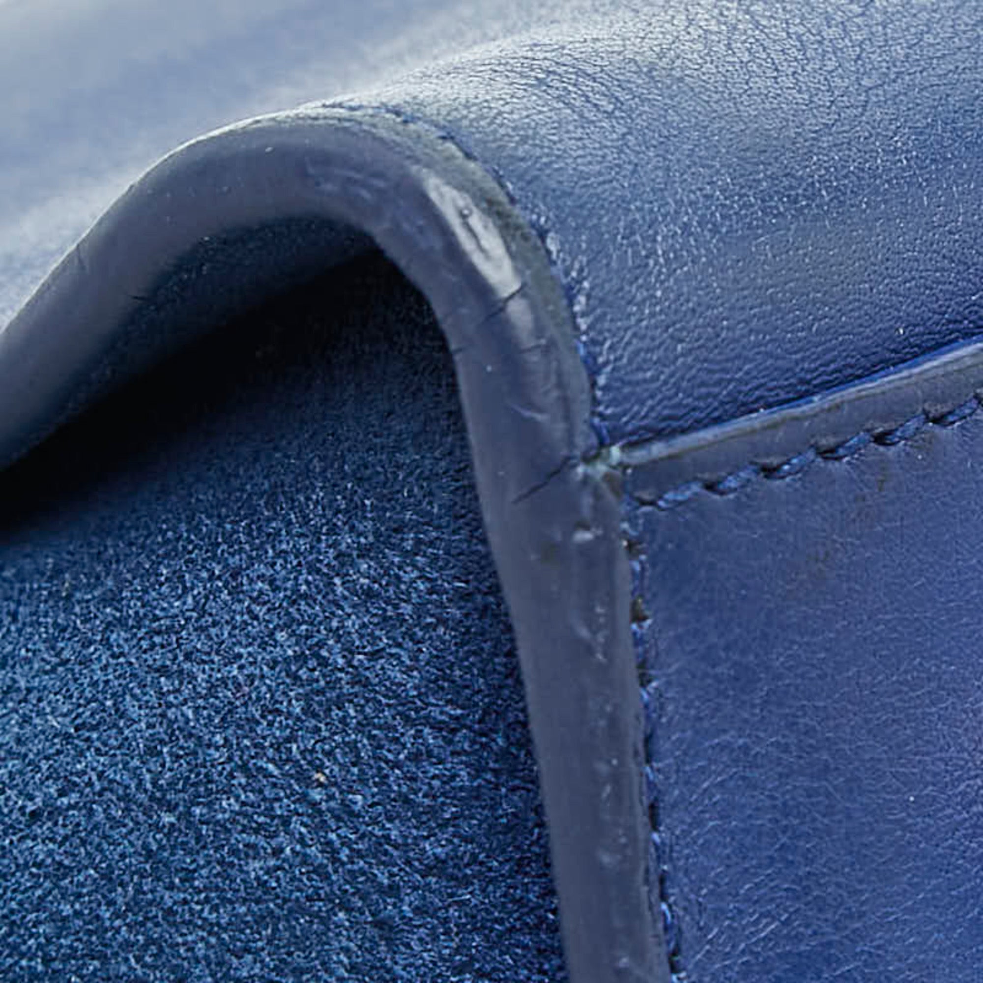 Saint Laurent Blue Leather Suede Handbag Shoulder Bag (Pre-Owned)
