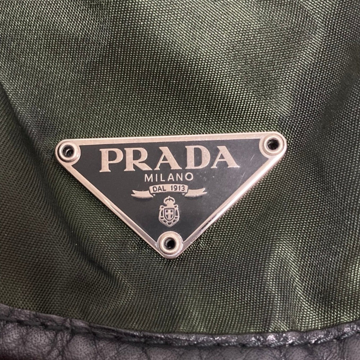 Prada Black Green Nylon Backpack (Pre-Owned)