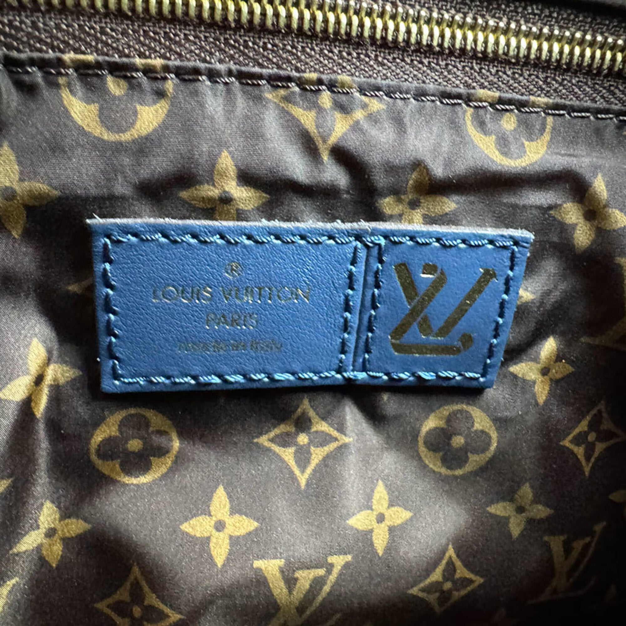 Louis Vuitton Blue Brown Nylon Handbag Shoulder Bag (Pre-Owned)