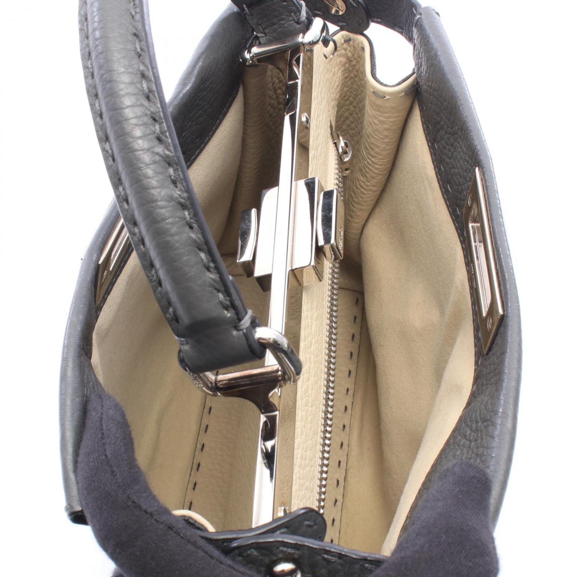Fendi Gray Leather Handbag (Pre-Owned)