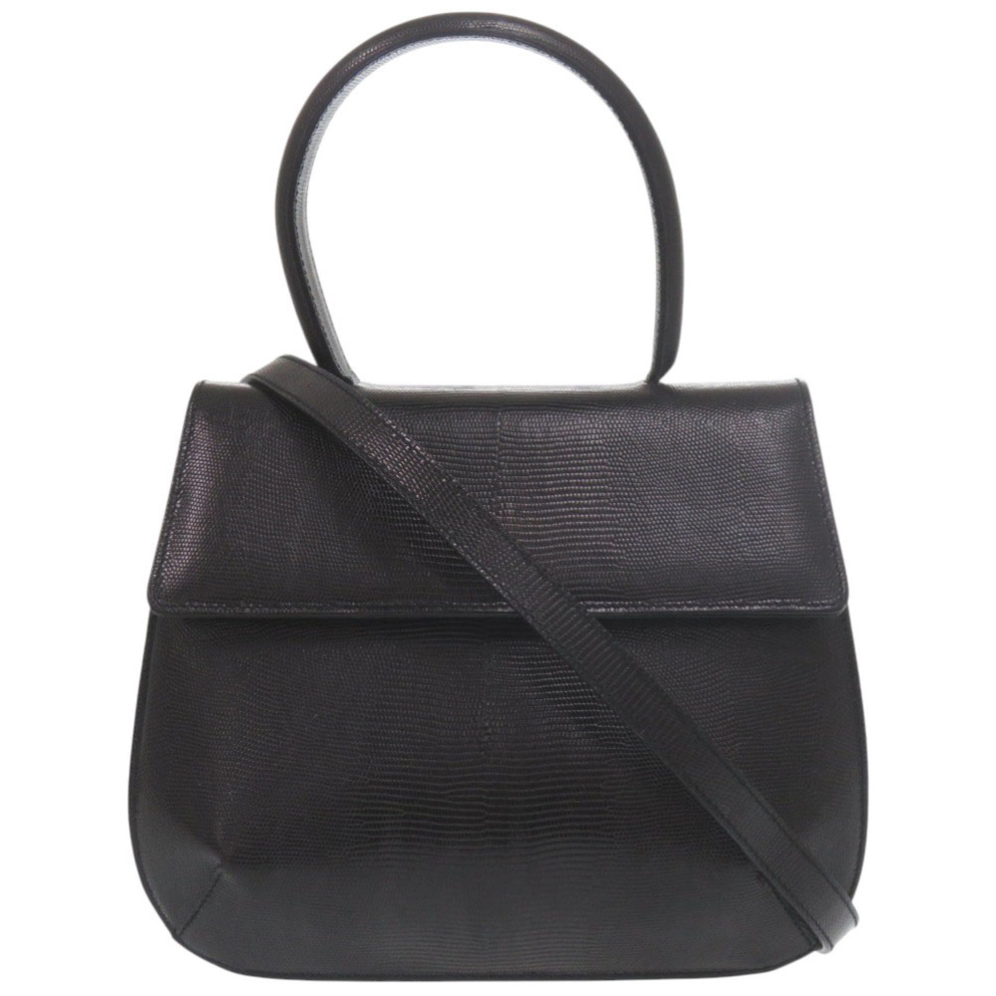 Salvatore Ferragamo Black Leather Handbag (Pre-Owned)