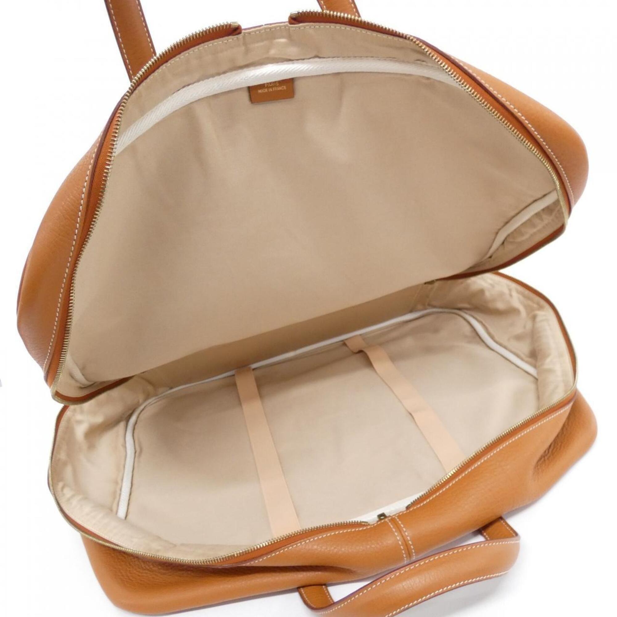 Hermes Brown Taurillon Clemence Leather Boston Bag (Pre-Owned)
