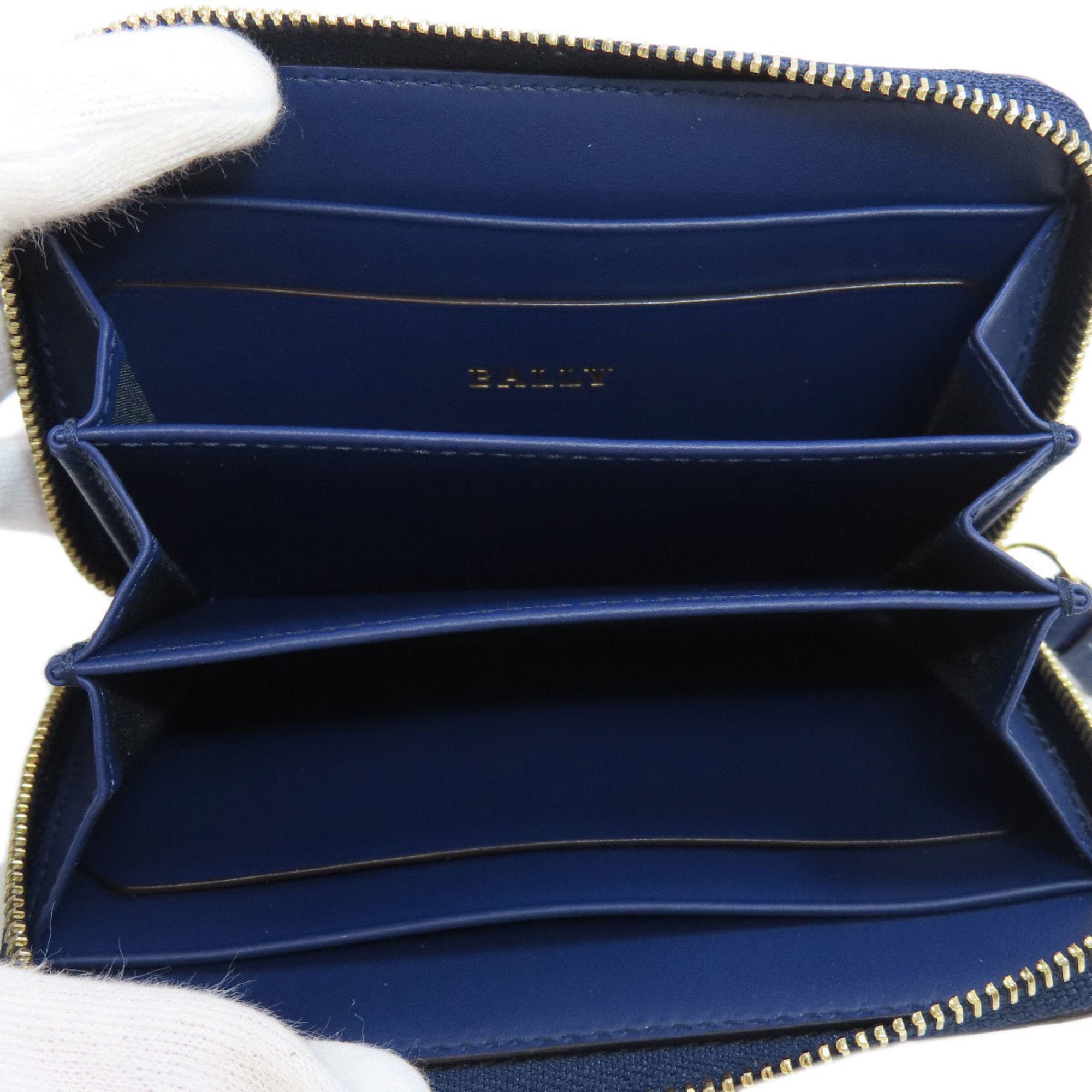 Bally Navy Leather Coin Purse/Coin Case (Pre-Owned)