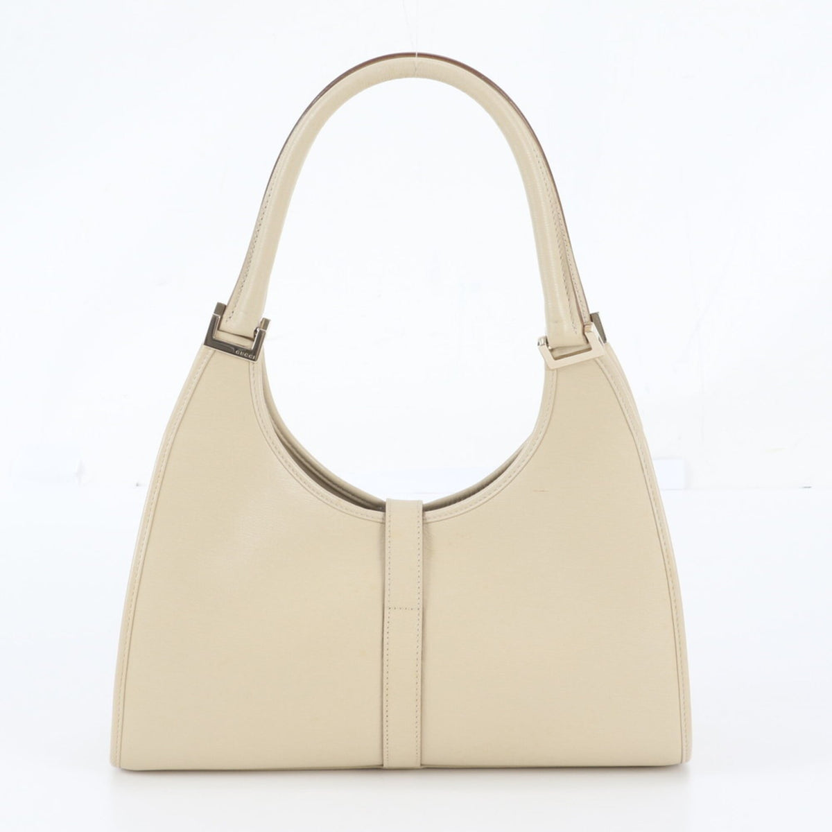 Gucci Beige Leather Shoulder Bag Tote Bag (Pre-Owned)